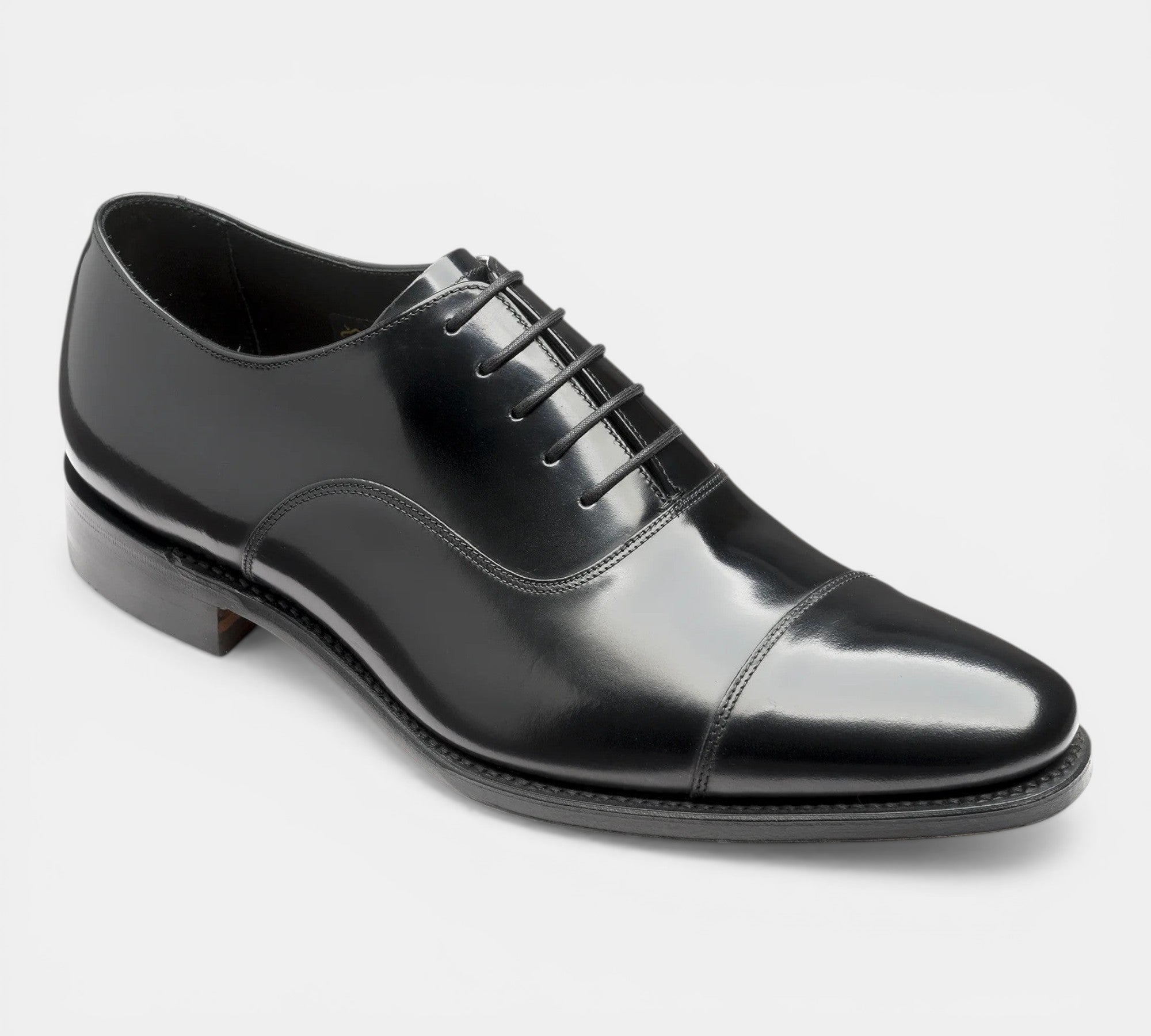 Loake Finsbury Black Cap Toe Oxford Shoes