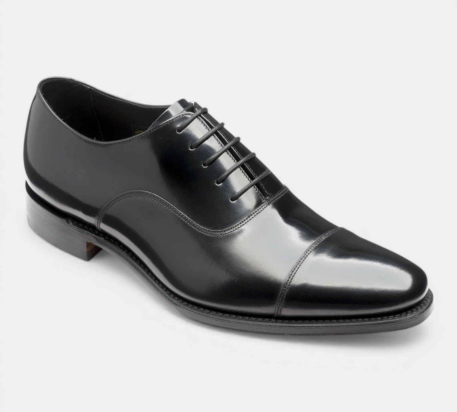 Loake Finsbury Black Cap Toe Oxford Shoes