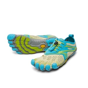 FiveFingers V-Run Ladies Lime Blue barefoot running shoes by Vibram