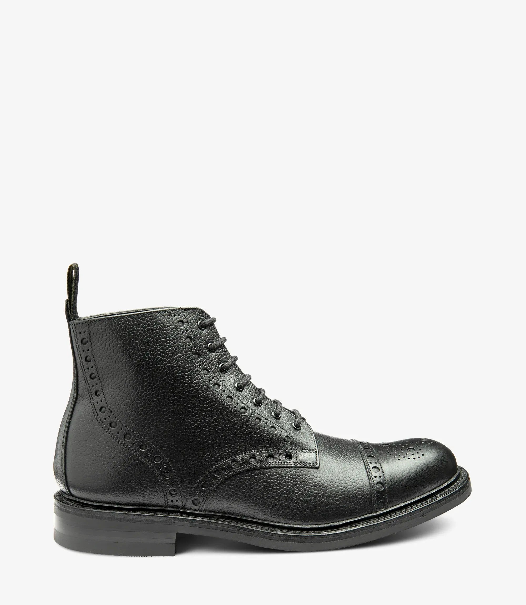 Loake Loxley Black Leather Brogue Boots