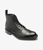 Loake Loxley Black Leather Brogue Boots