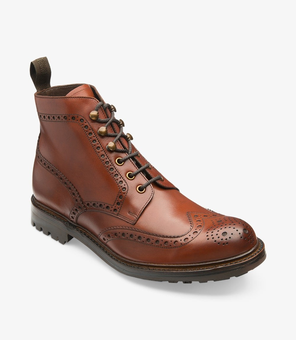 Loake Glendale Conker Brown Leather Boots for Men