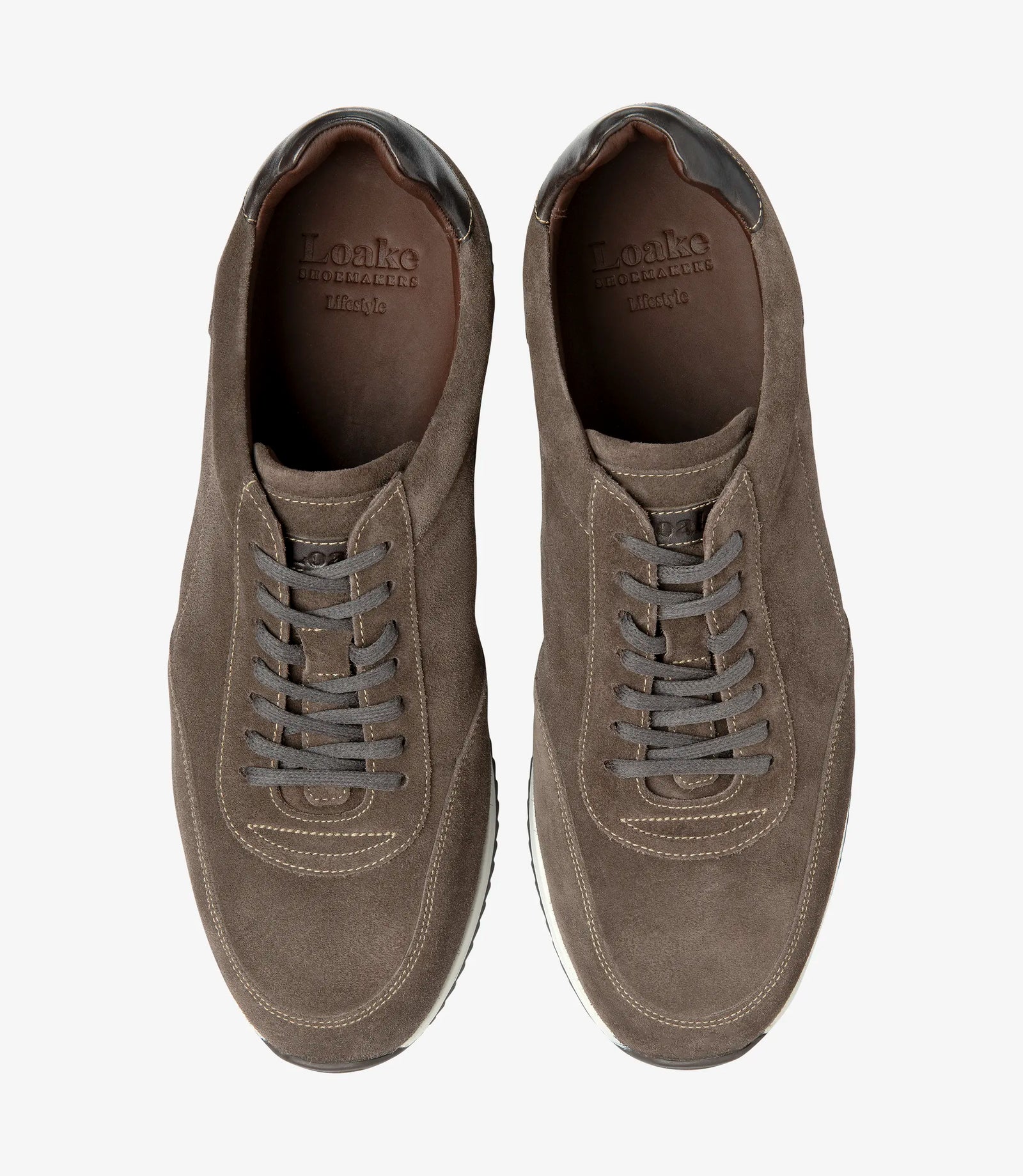 Loake Bannister Anthracite Suede Sneakers for Men