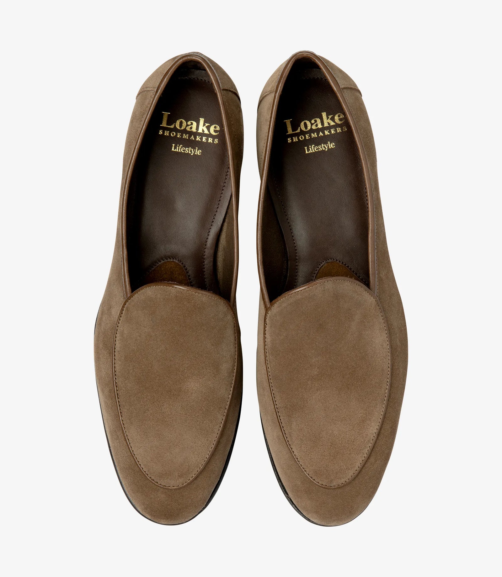 Handcrafted Loake (BELGRAVE) Flint Suede loafers