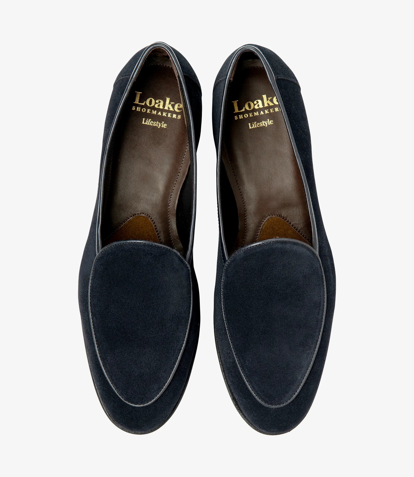 Handcrafted Loake (BELGRAVE) Navy Blue Suede loafers