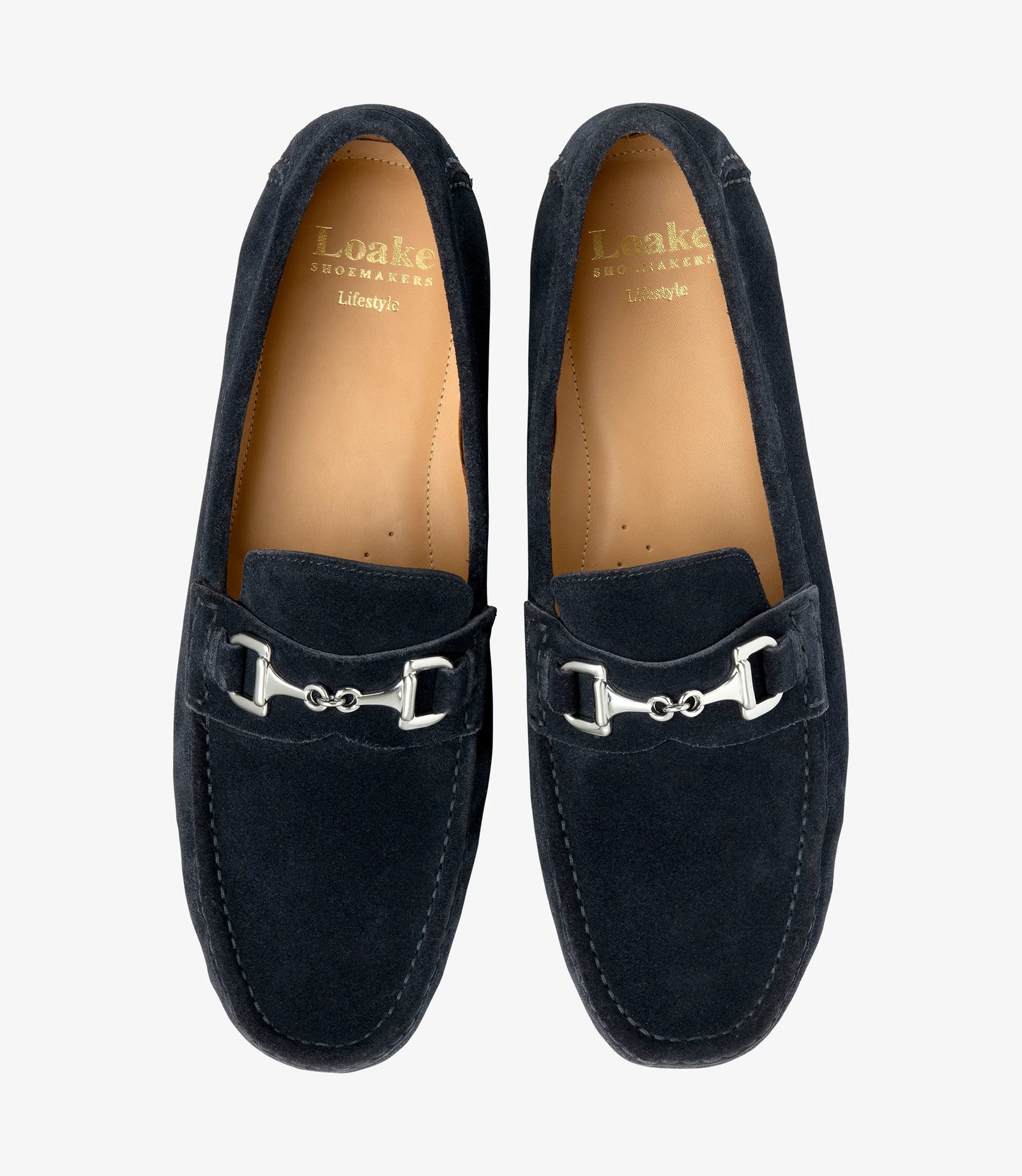 Loake Hawthorn Navy Suede Driving Shoes for Men