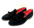 Oscar William Handmade Black Suede Tassel Loafers – Leather Sole