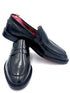 Oscar Williams High Shine Leather Penny Black Loafers