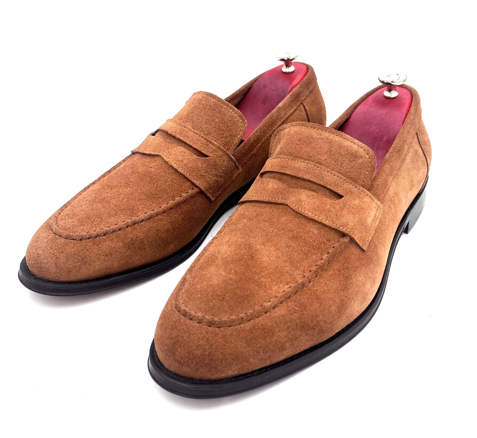 Oscar William Light Brown Suede Penny Loafers – Effortless Sophistication