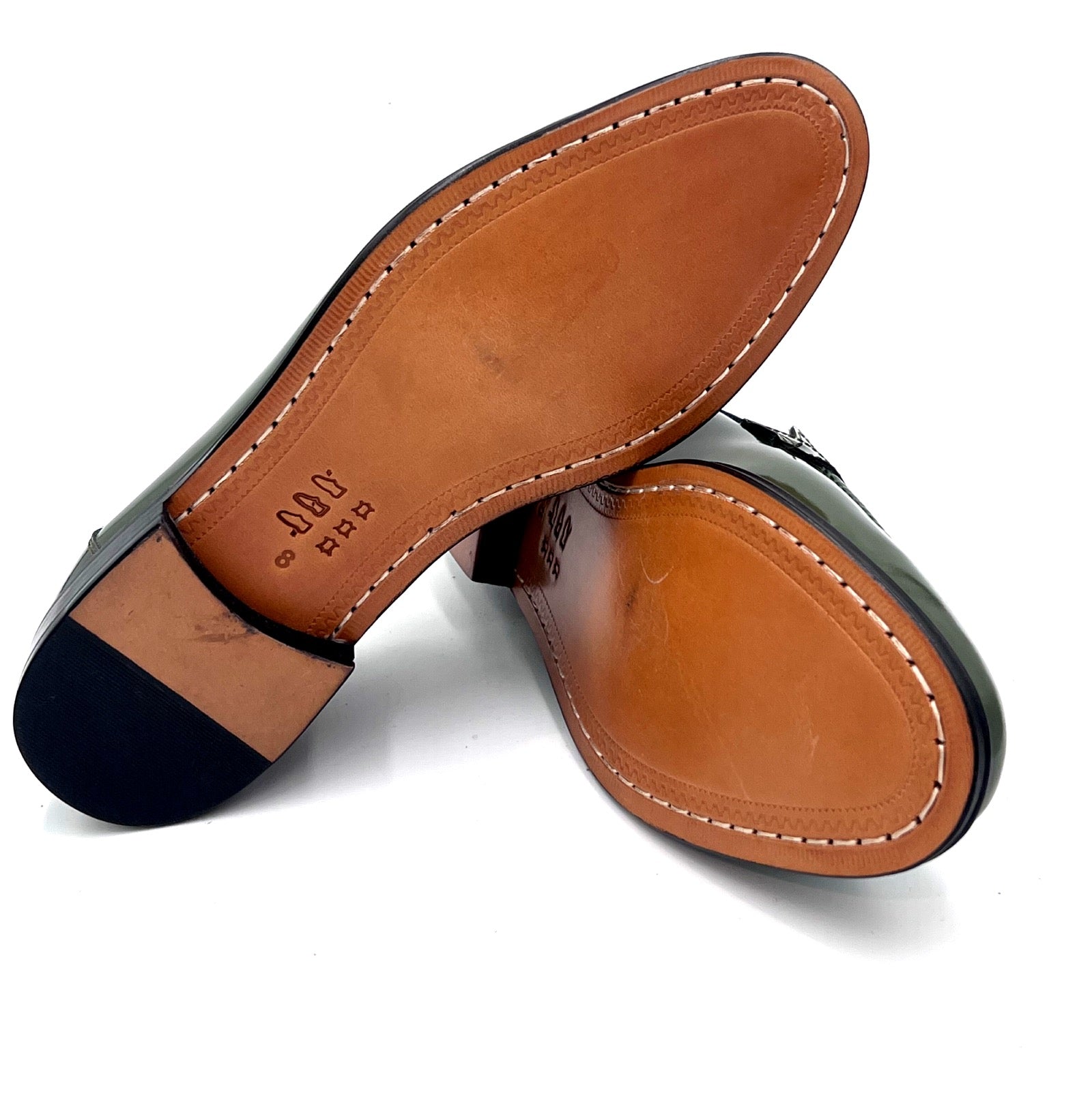Oscar William Green Patent Leather Penny Loafers – Leather Sole /  Lining