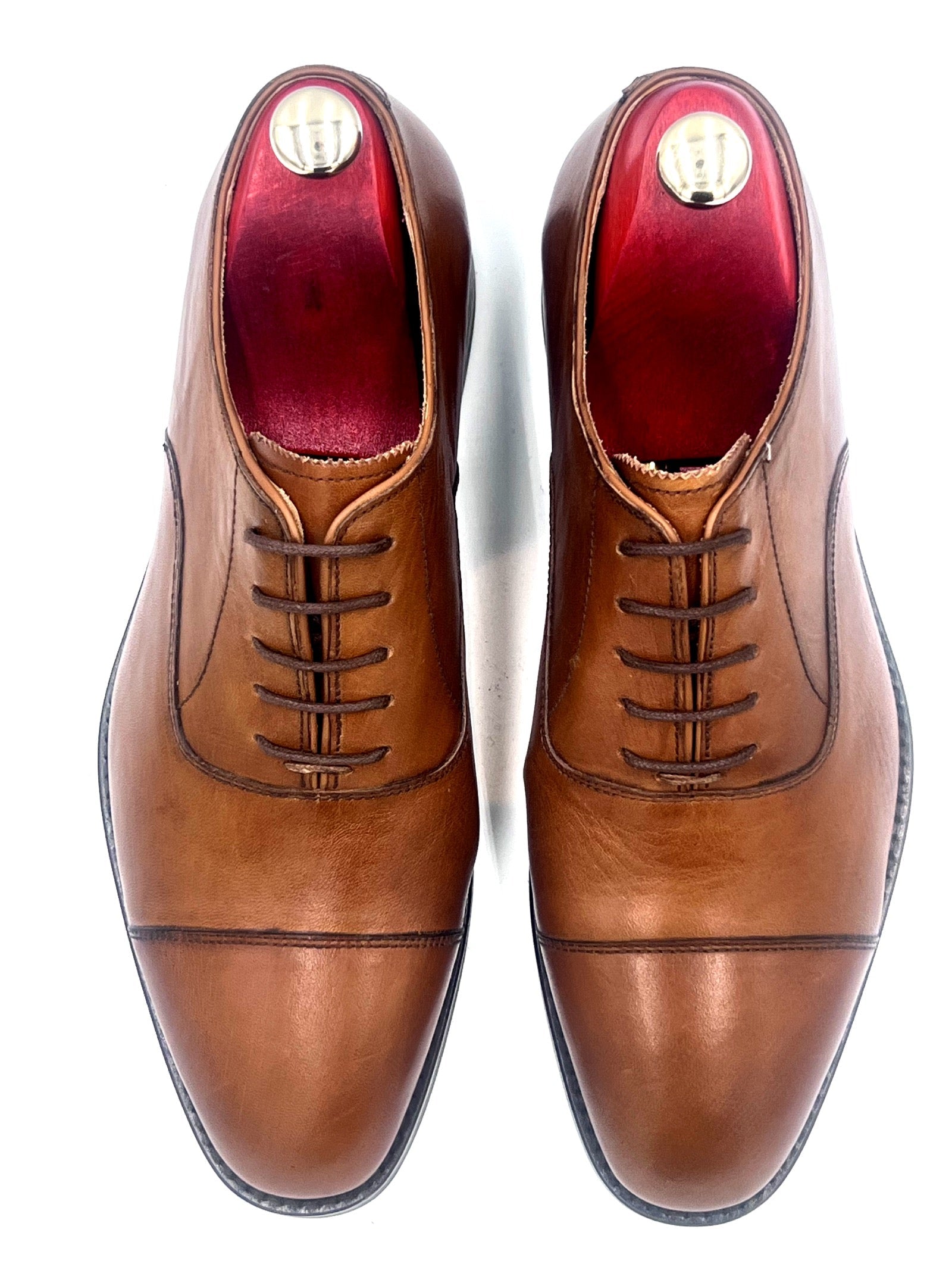 Oscar William Tan Classic Oxford Shoes Top View