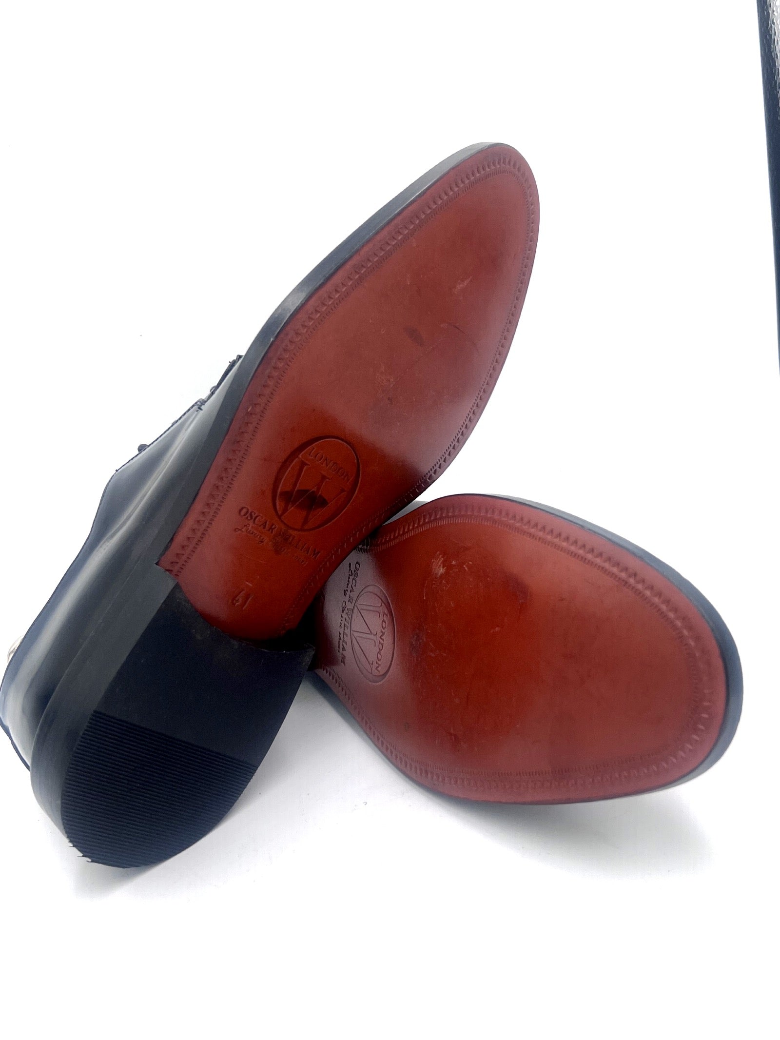 Oscar William Black High Shine Derby – Leather Sole /  Lining