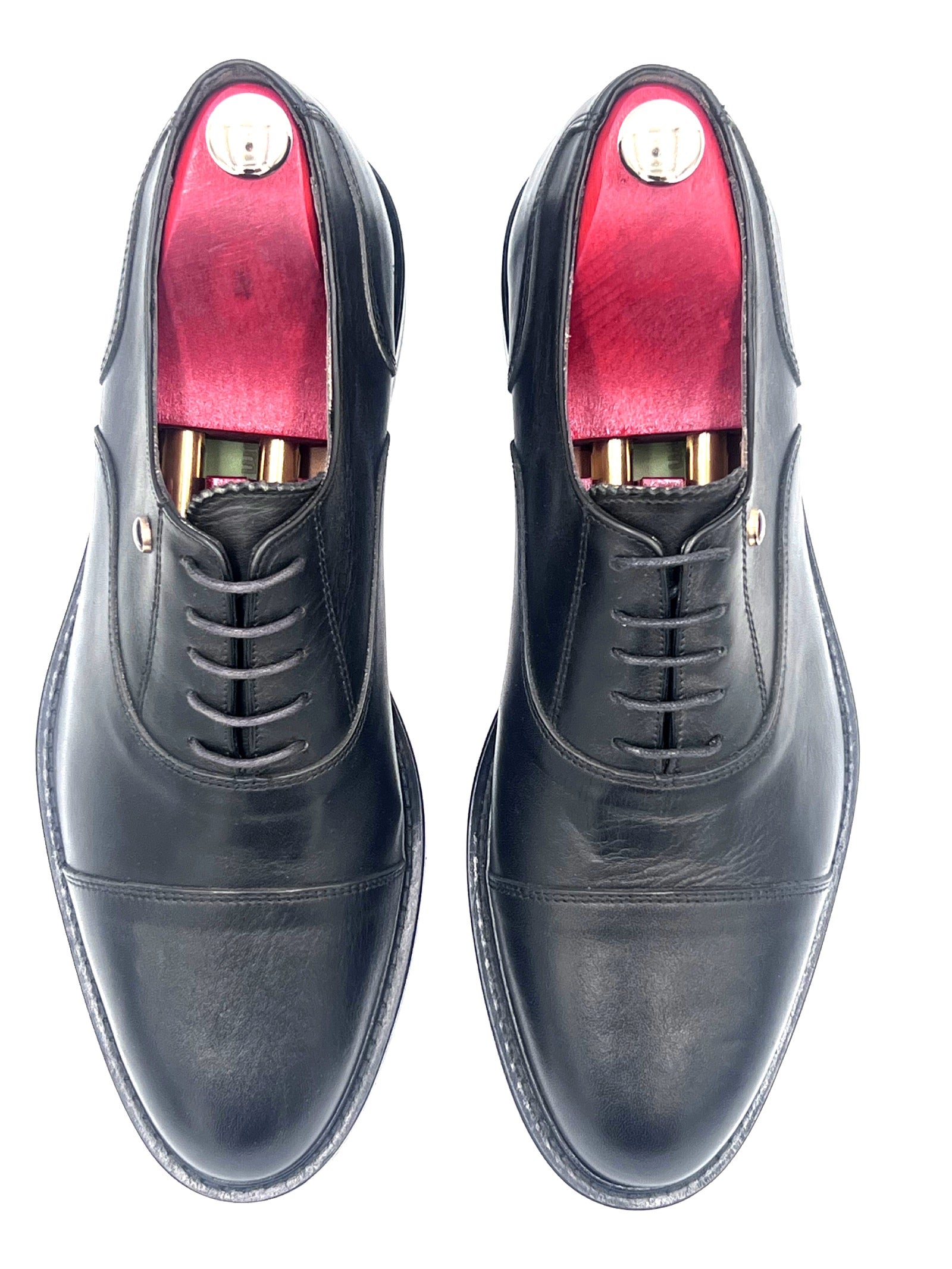 Oscar William Black Aniline Leather Oxford Shoes Top View