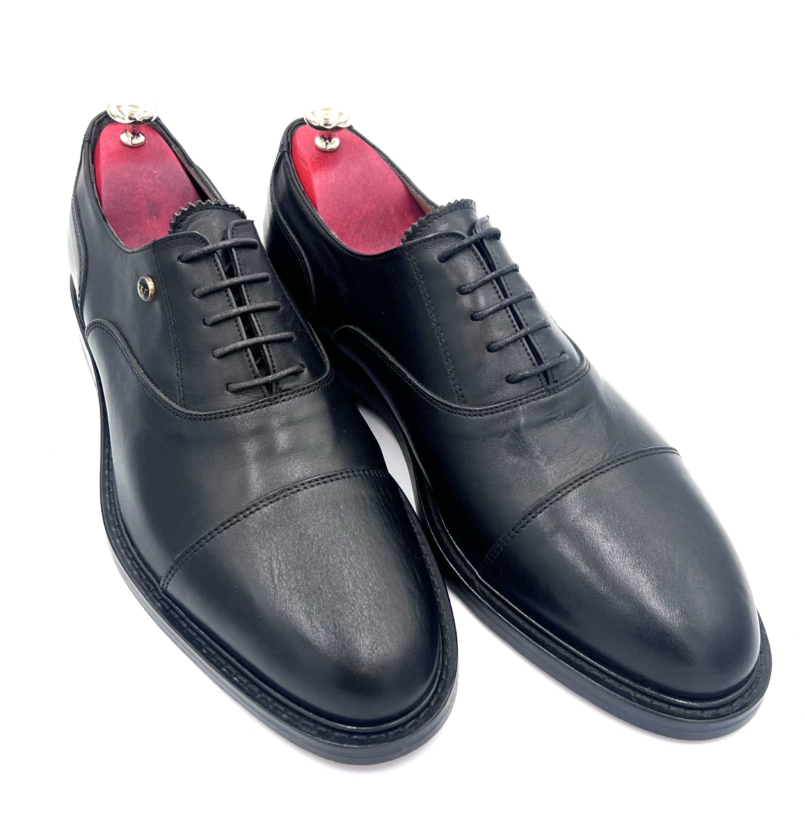Oscar William Black Aniline Leather Oxford Shoes Top View