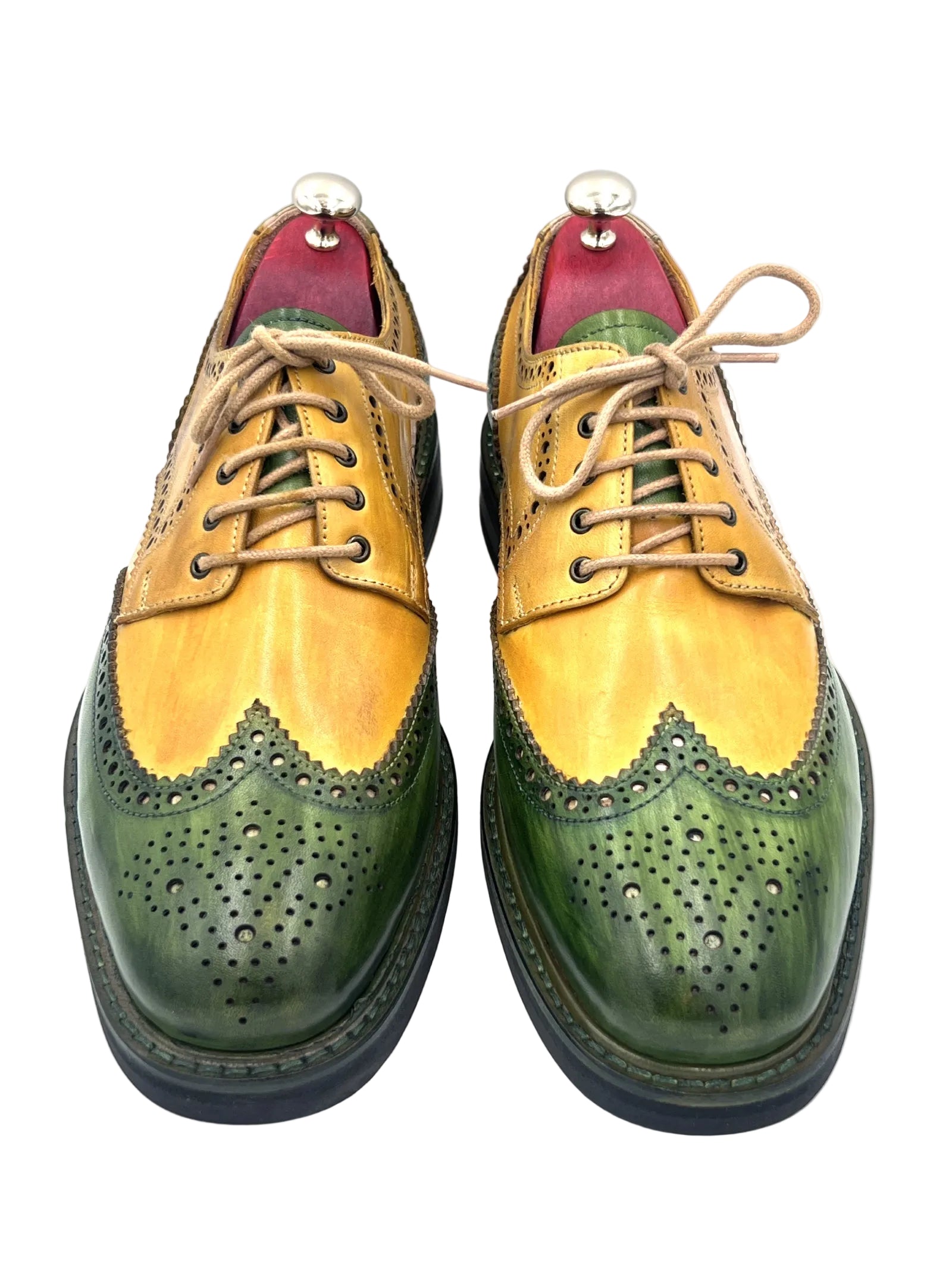 Classic Handcrafted Brogue – Yellow / Green Multicolor
