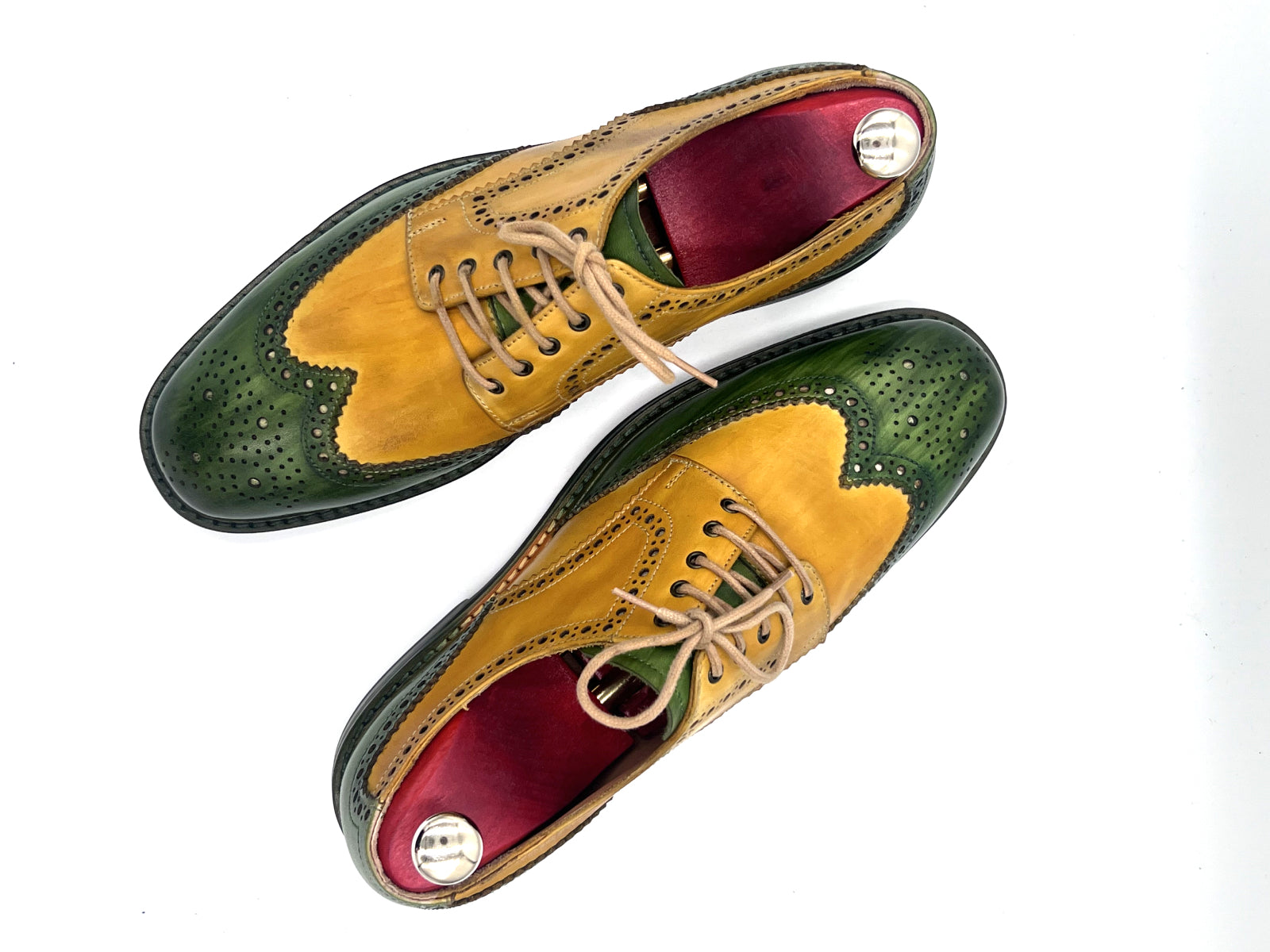 Classic Handcrafted Brogue – Yellow / Green Multicolor