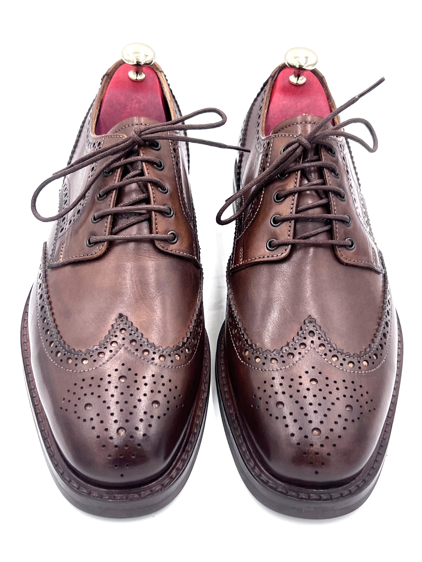 Oscar William Handmade Chocolate Brogue – Studded Sole / Leather Lining