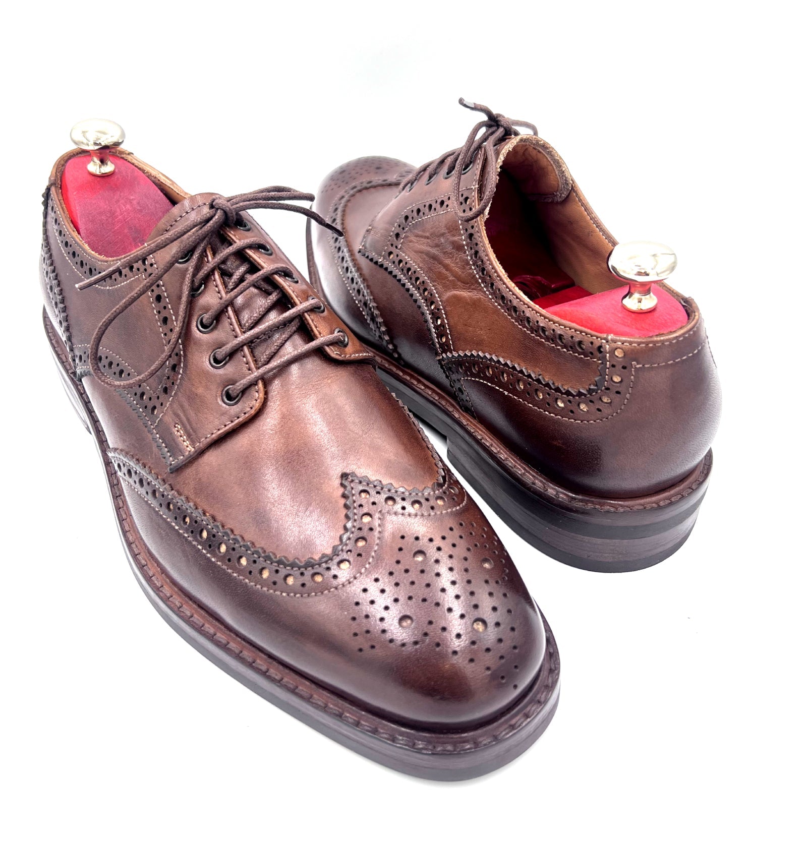 Oscar William Handmade Chocolate Brogue – Studded Sole / Leather Lining