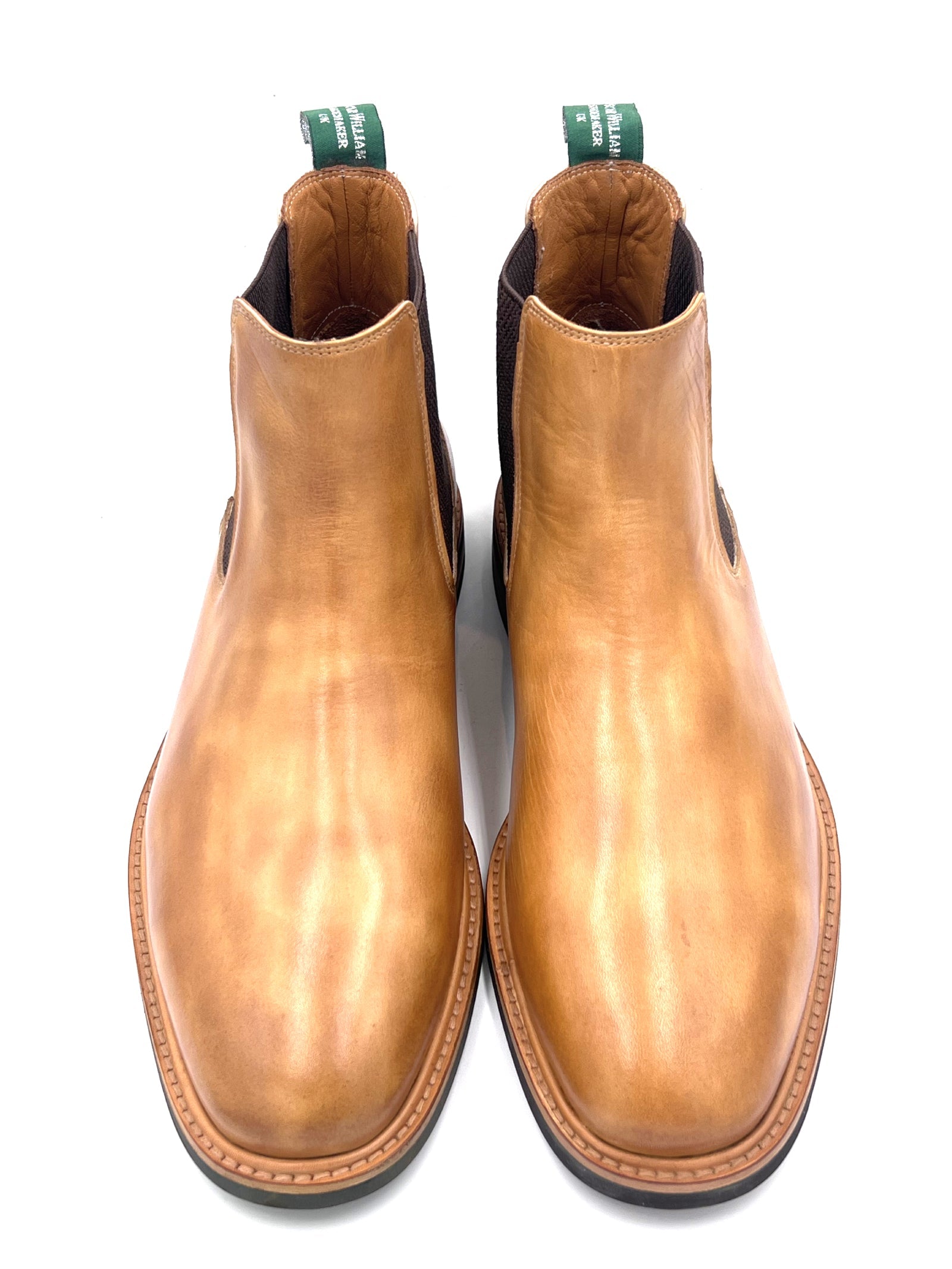 Oscar William Handmade Patina Chelsea Boots – Studded Rubber Sole