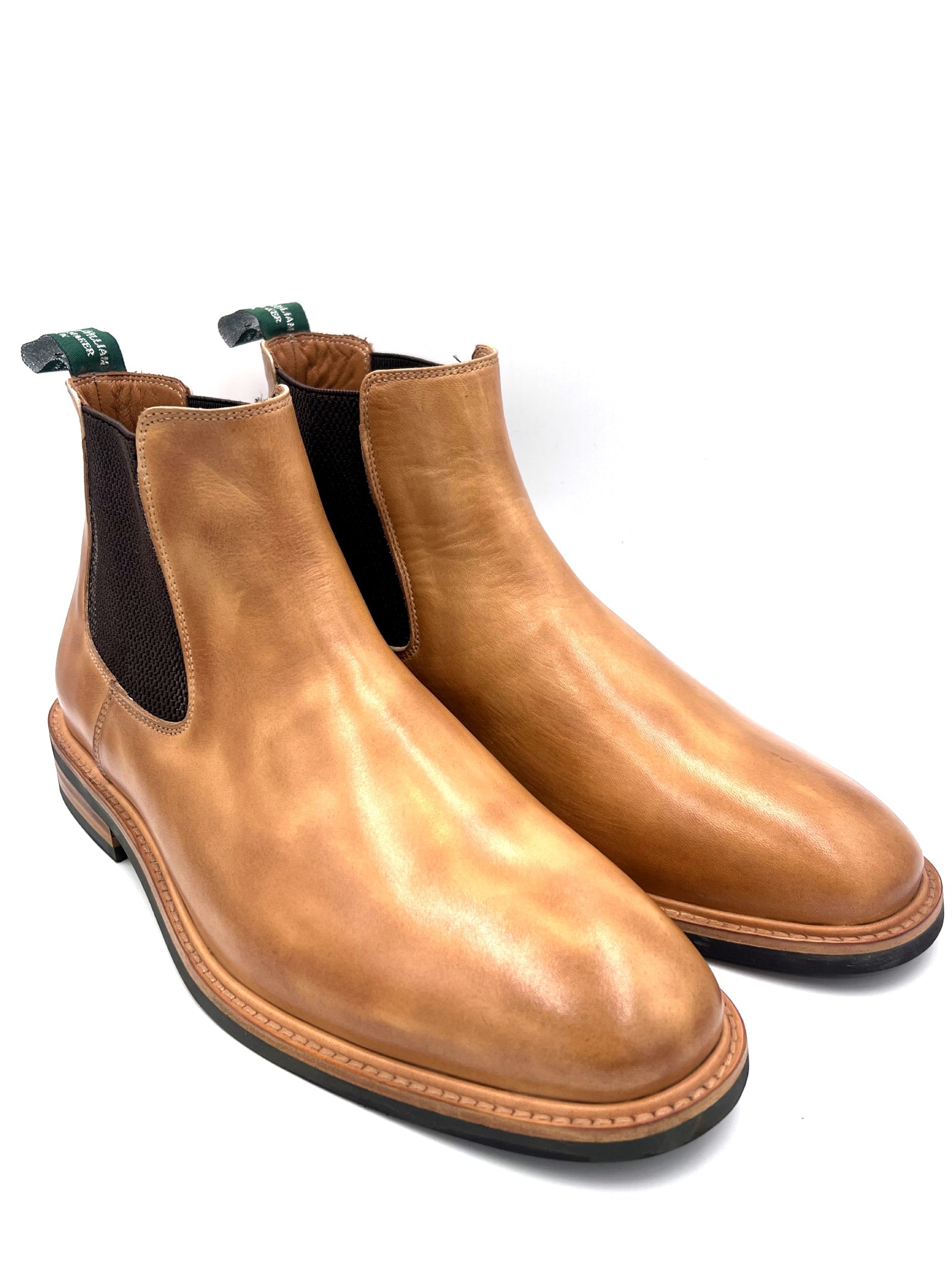 Oscar William Handmade Patina Chelsea Boots – Studded Rubber Sole