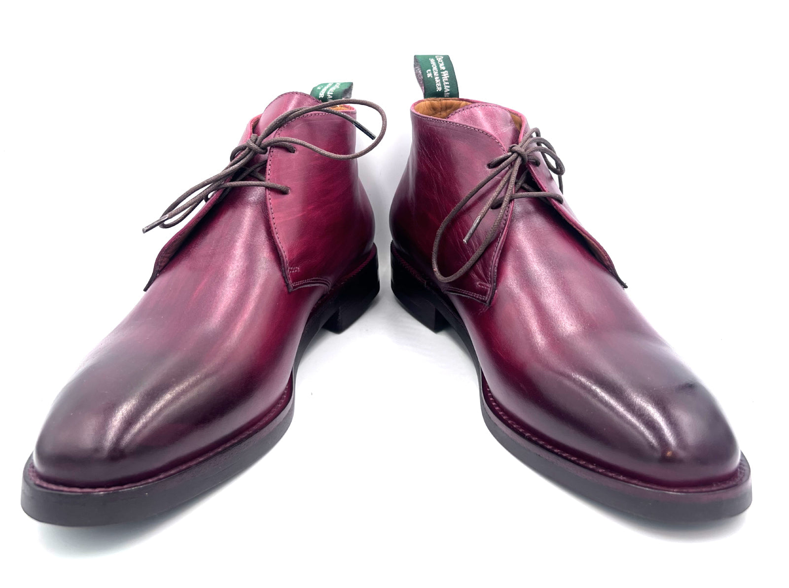 Oscar William Burgundy Patina Chukka Boots – Handmade Leather