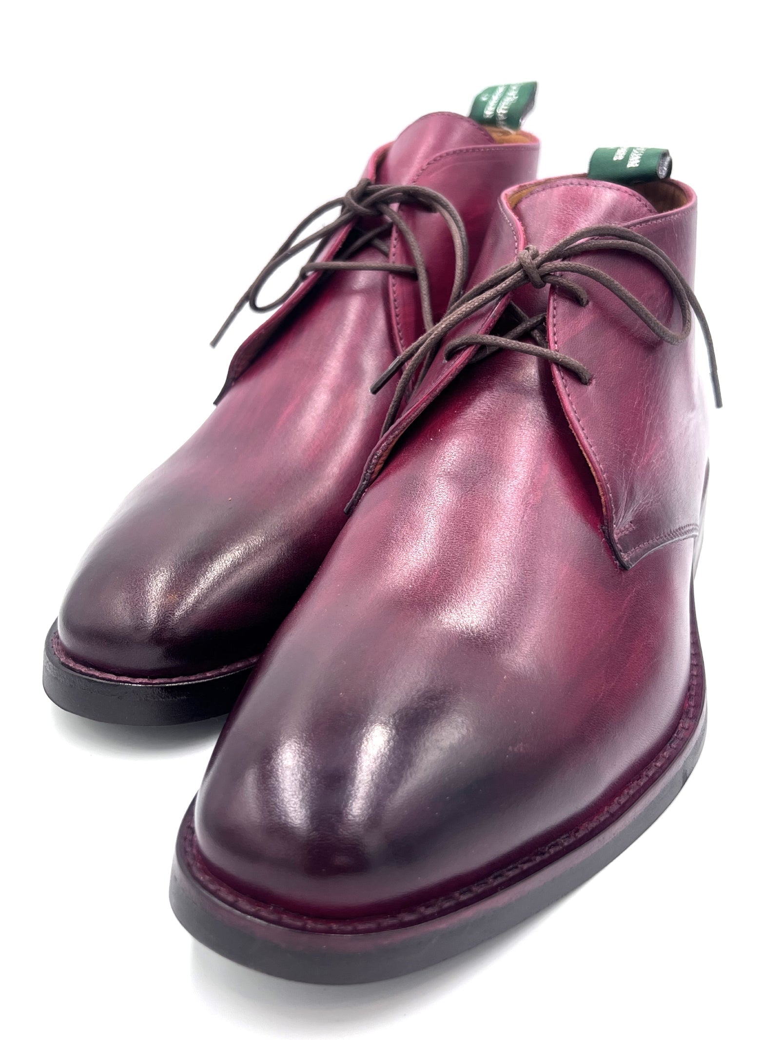 Oscar William Burgundy Patina Chukka Boots – Handmade Leather
