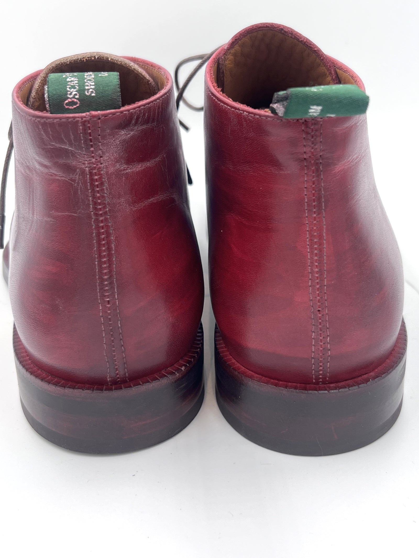 Oscar William Burgundy Patina Chukka Boots – Handmade Leather