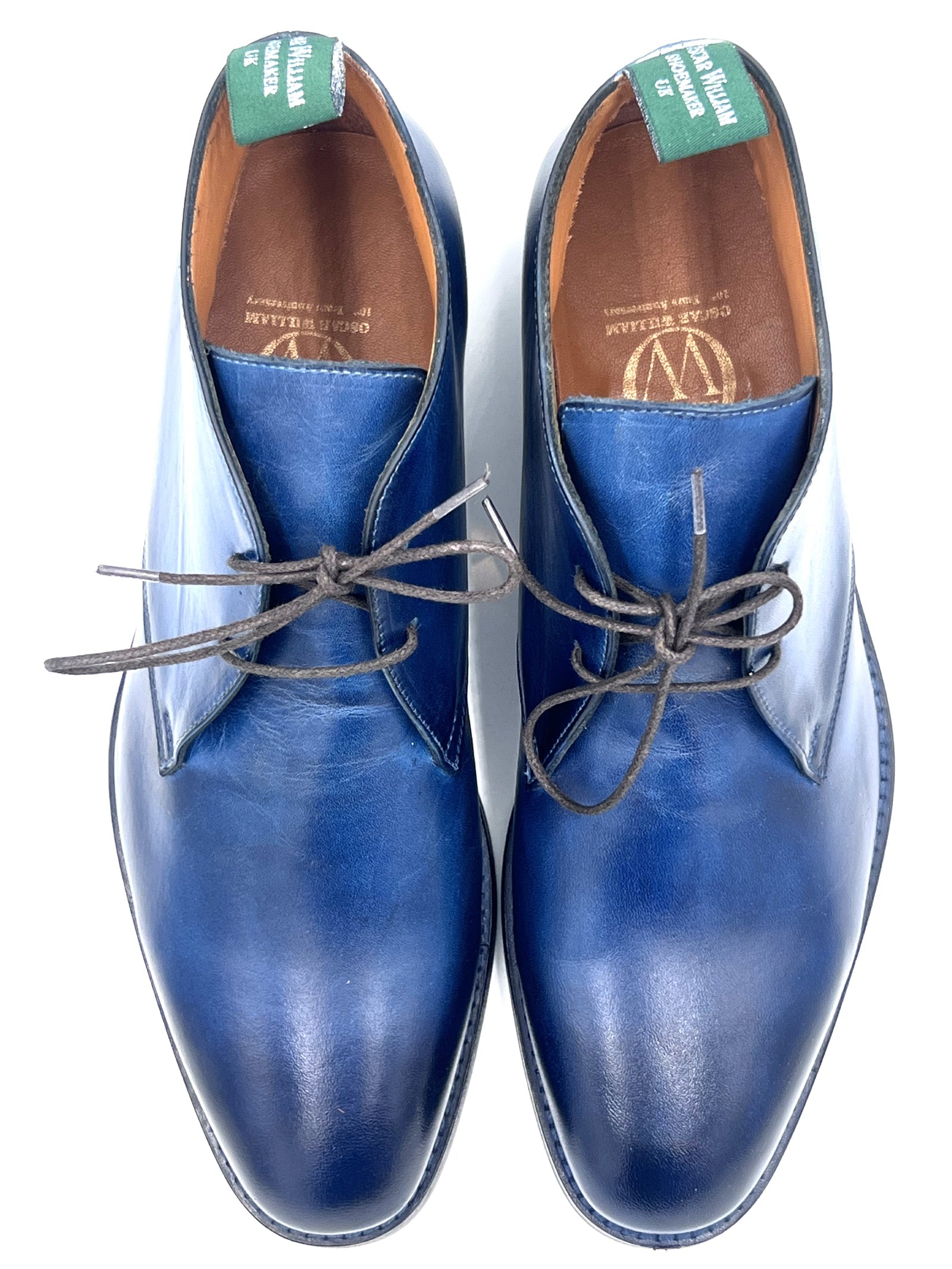 Oscar William Handcrafted Patina Chukka Boots  Top View