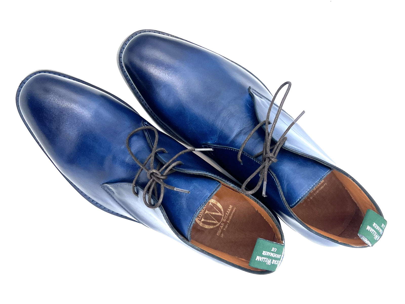 Oscar William Handcrafted Patina Chukka Boots Top View