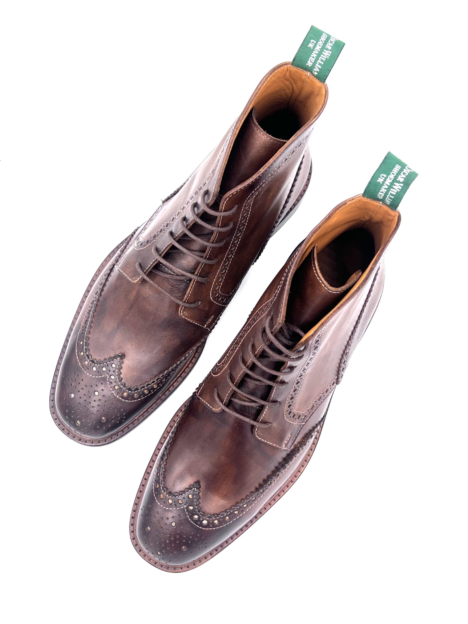 Oscar William Brogue Boots – Chocolate | Handmade with Traditional British Craftsmanship