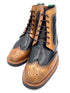 Oscar William Brogue Boots – Light Tan / Navy Blue Mix Patina