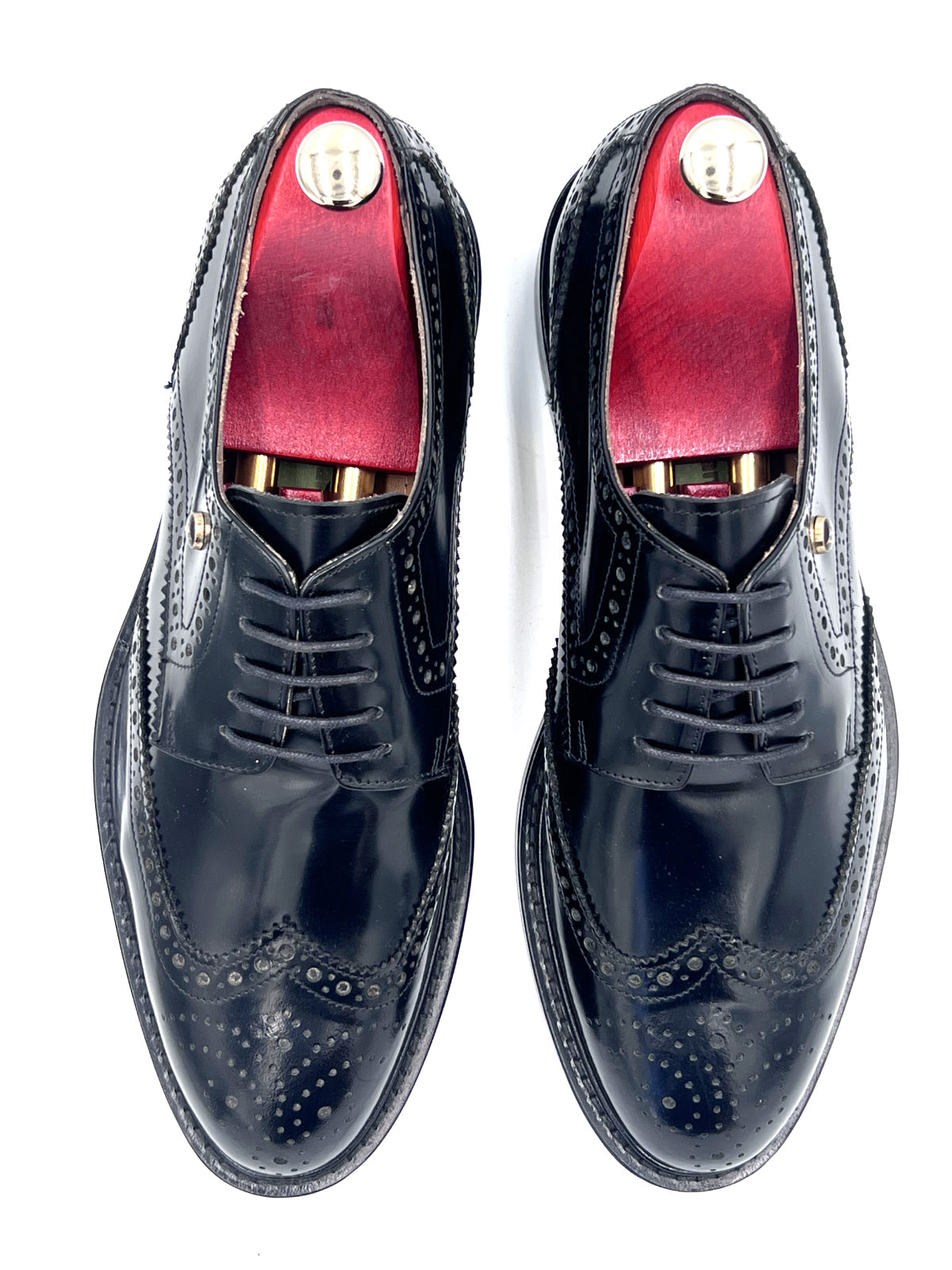 Oscar William Brogues – High Shine Black | Leather Sole