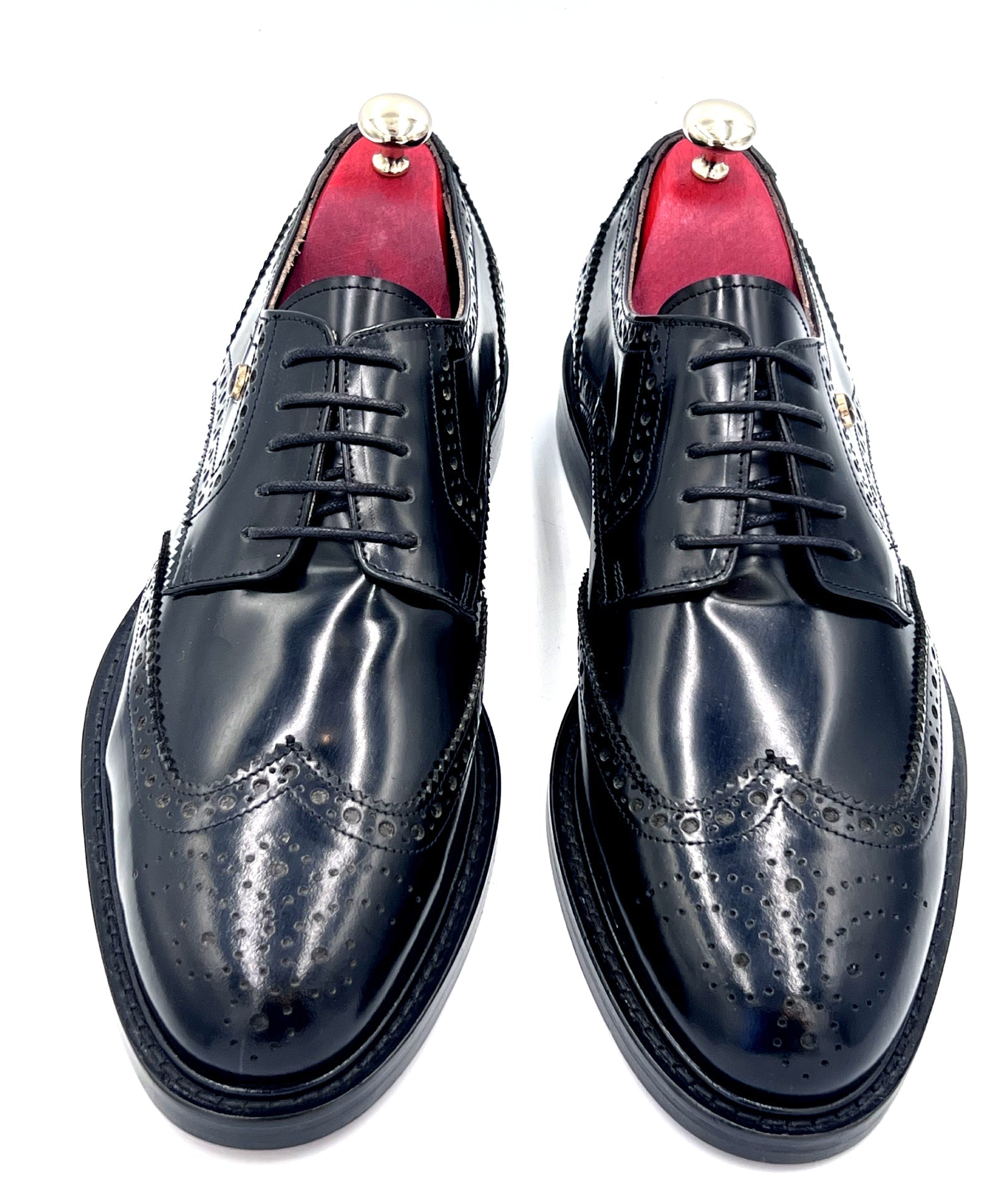 Oscar William Brogues – High Shine Black | Leather Sole
