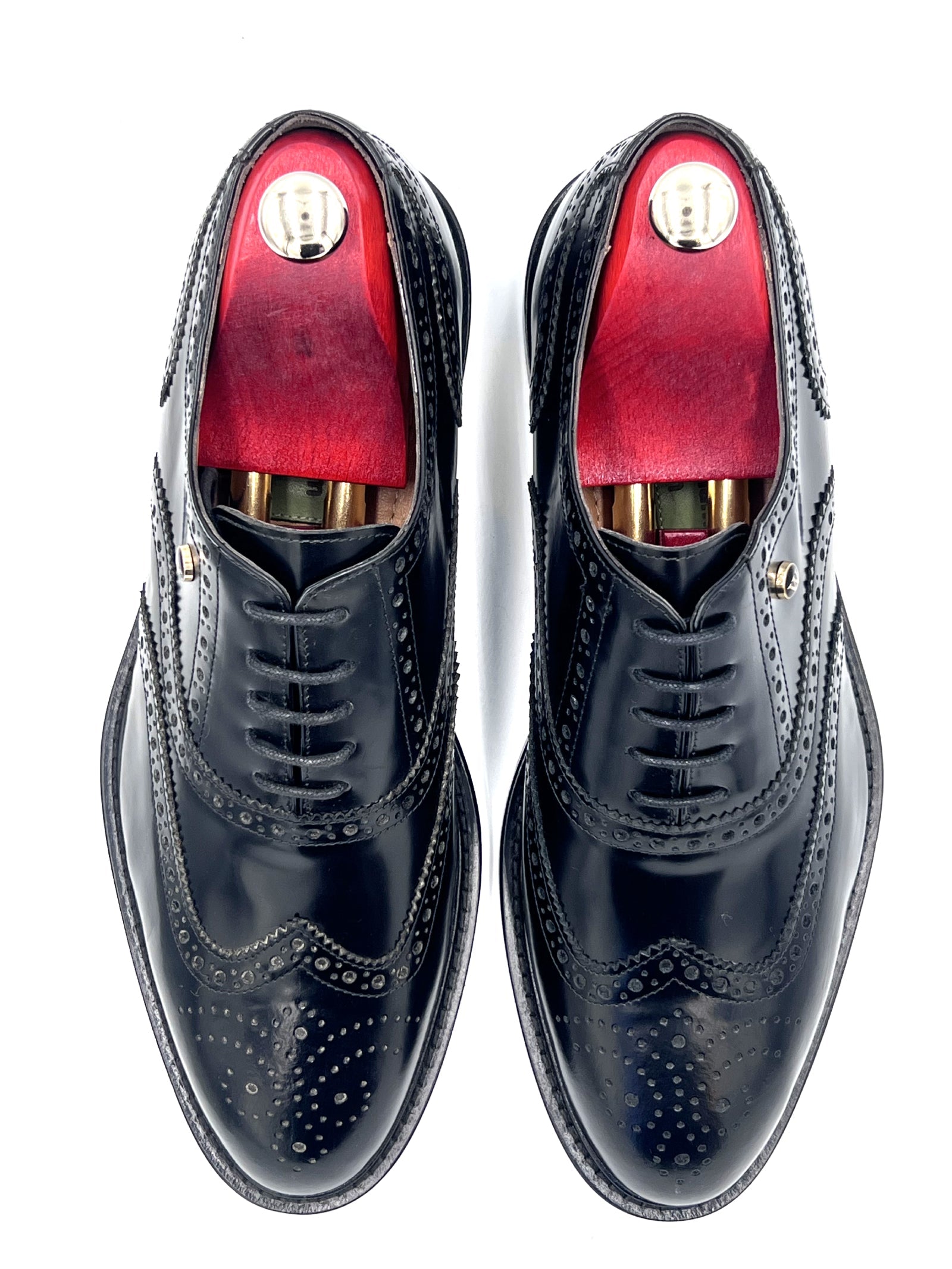 Oscar William Black Full Brogue Oxford Shoes Top View