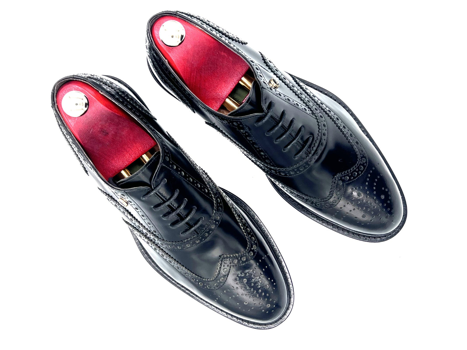 Oscar William Black Full Brogue Oxford Shoes Top View