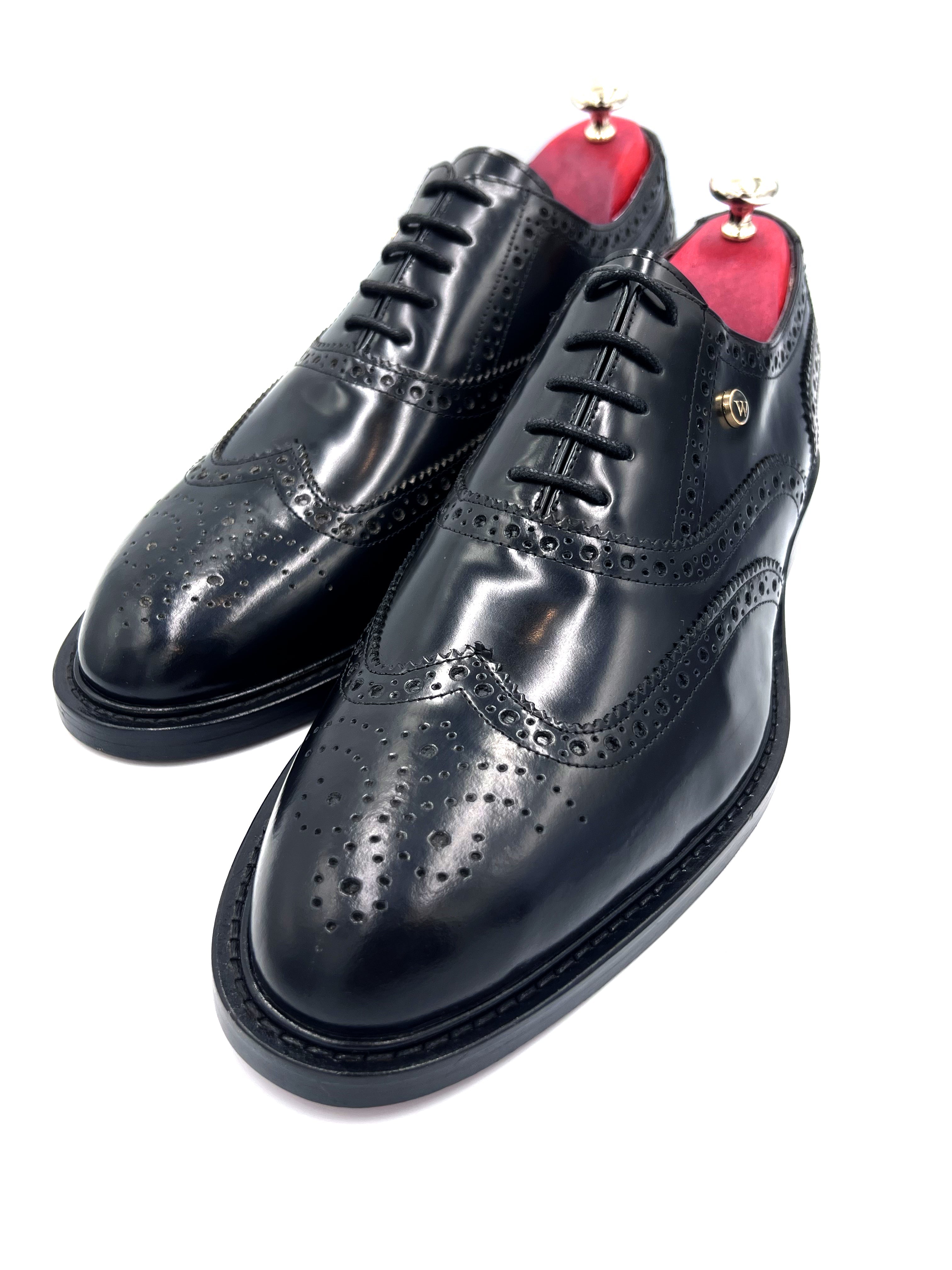 Oscar William Black Full Brogue Oxford Shoes for Men