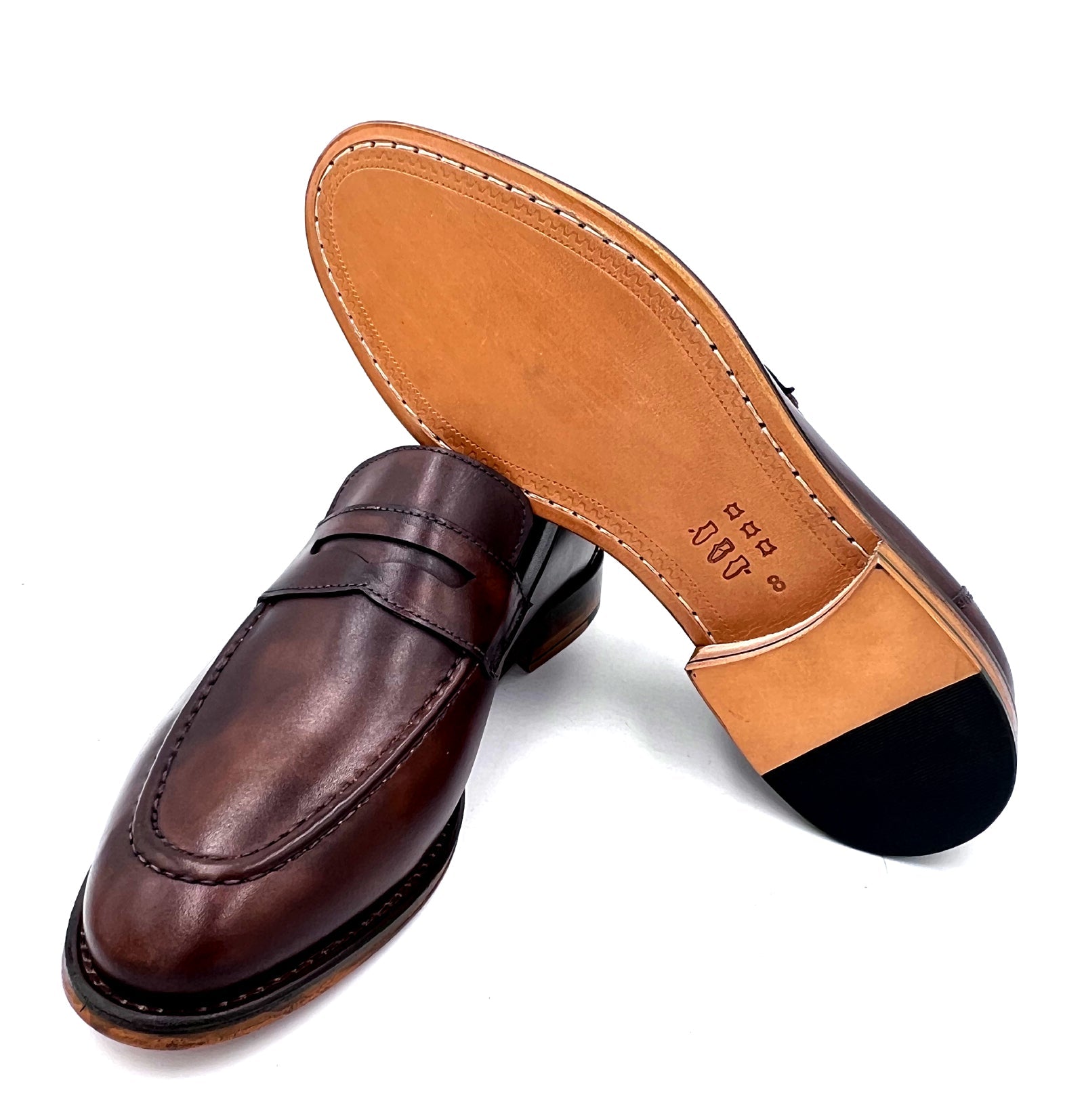 Oscar William Penny Loafer – Shaded Brown Patina