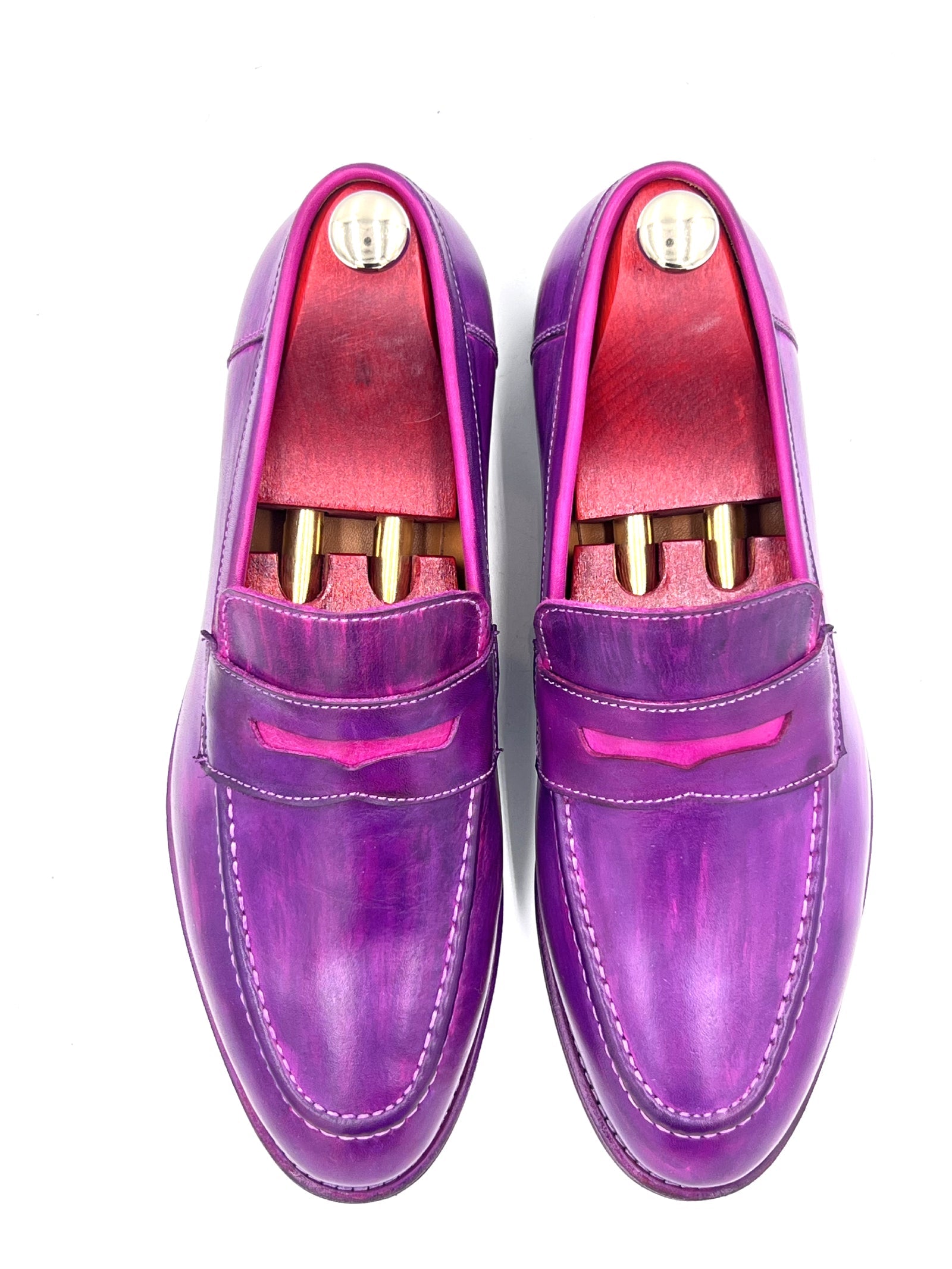 Oscar William Penny Loafers – Patina Purple | Leather Sole
