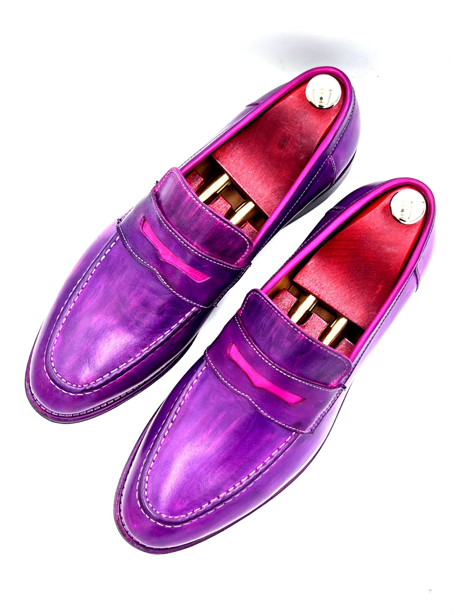 Oscar William Penny Loafers – Patina Purple | Leather Sole