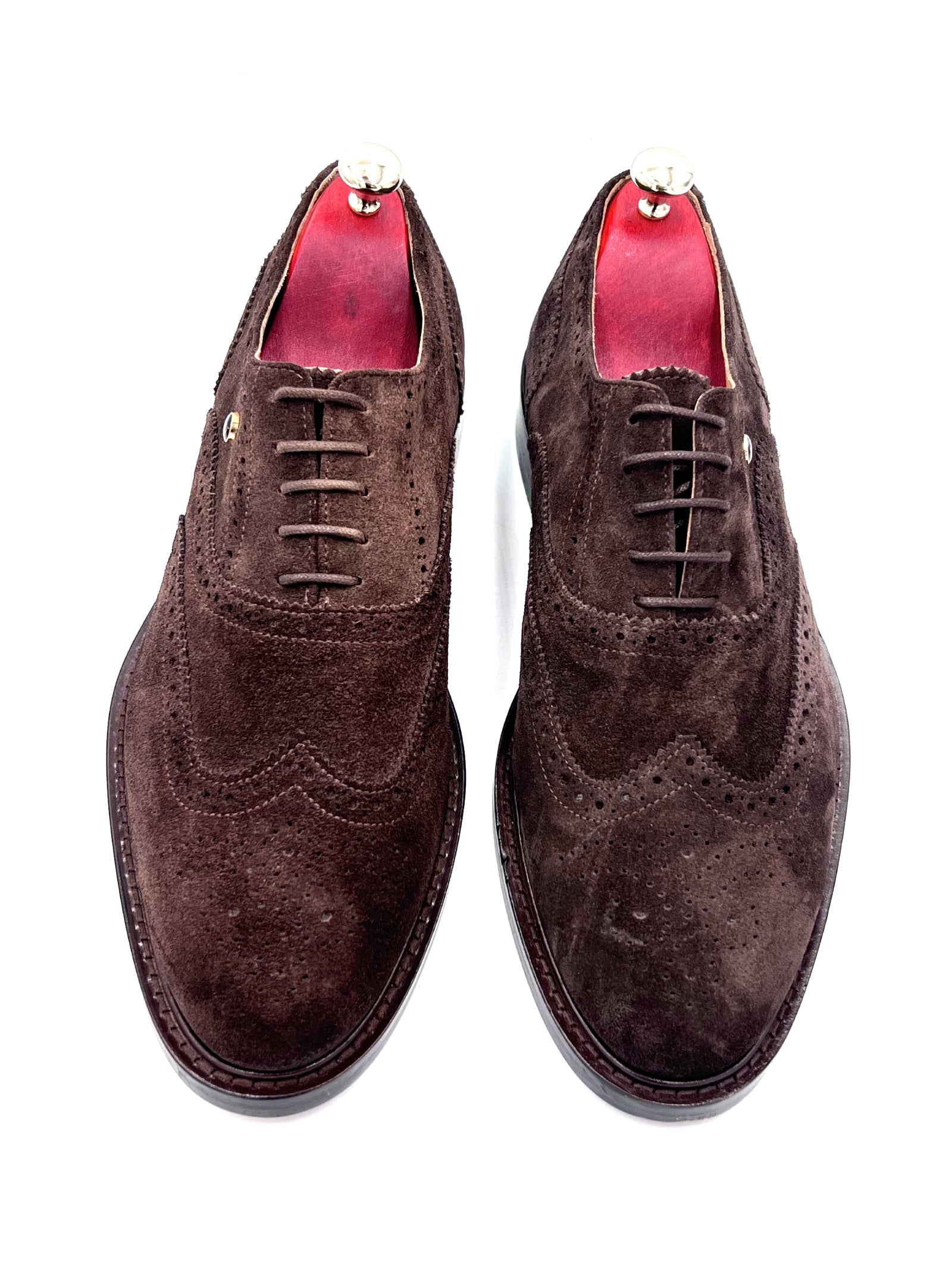 Oscar William Full Brogues – Dark Brown Suede