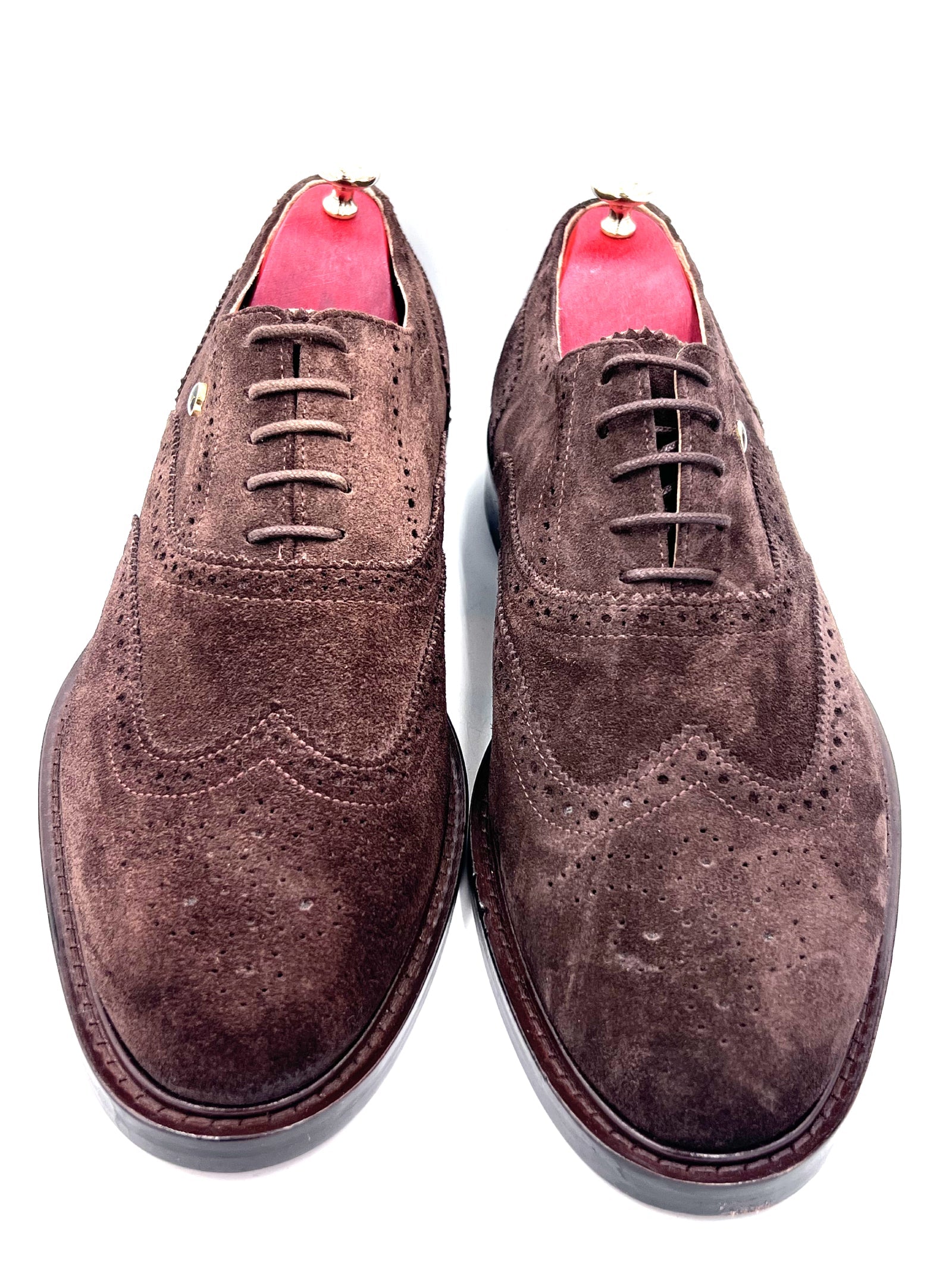 Oscar William Full Brogues – Dark Brown Suede