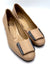 Oscar William Women’s Beige Leather Shoes with Buckle