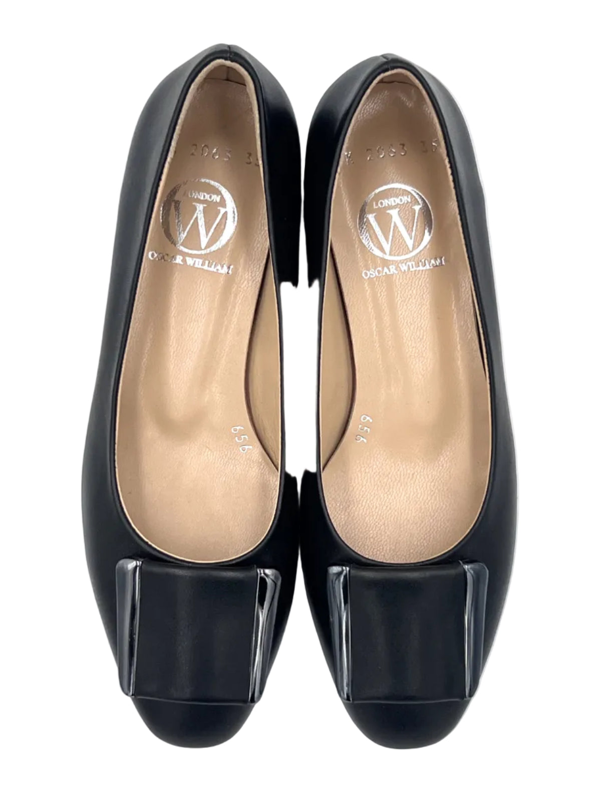Oscar William Pump – Black with Buckle | Leather Sole