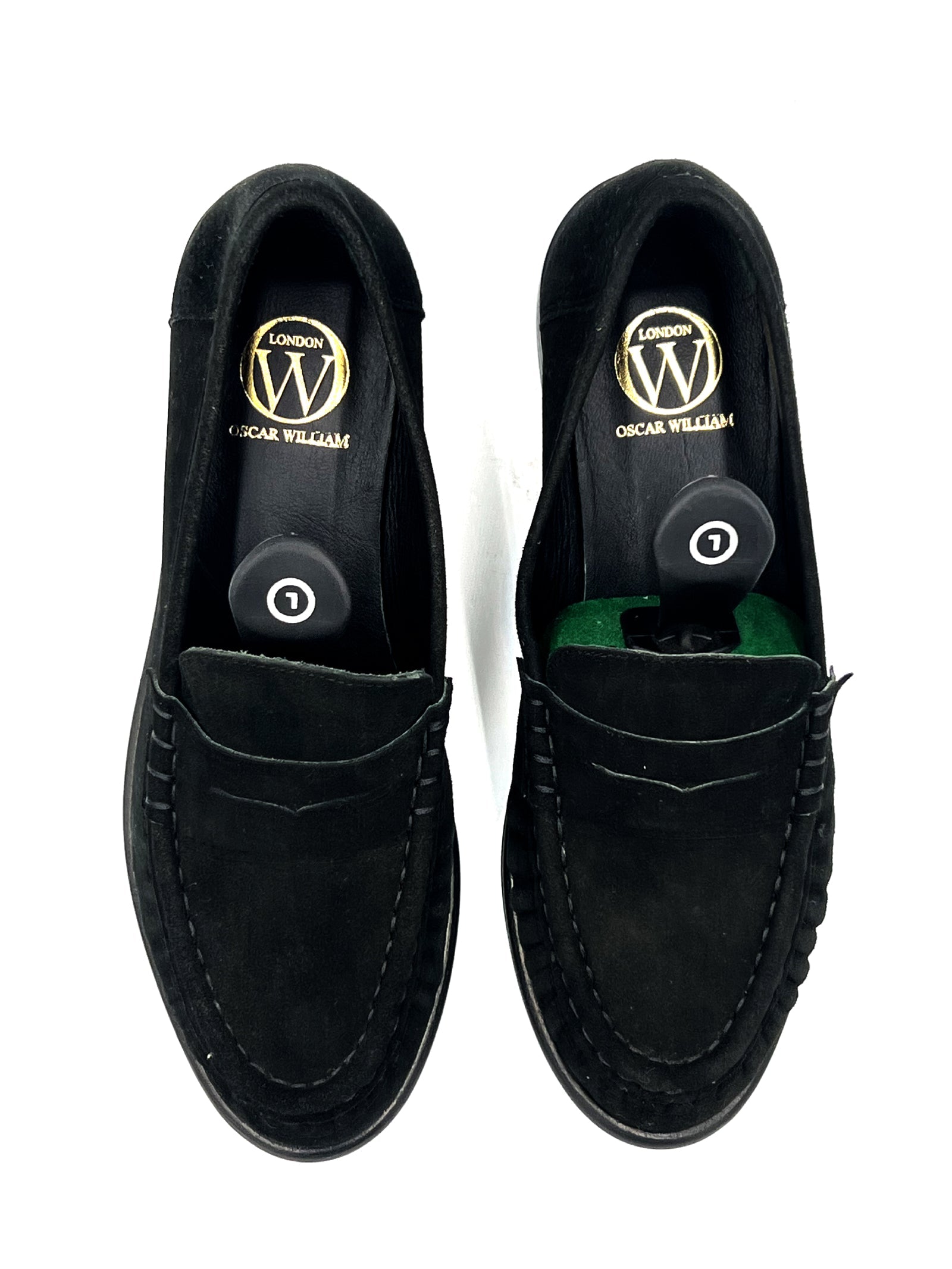 Oscar William Penny Loafers – Black Suede | Rubber Sole