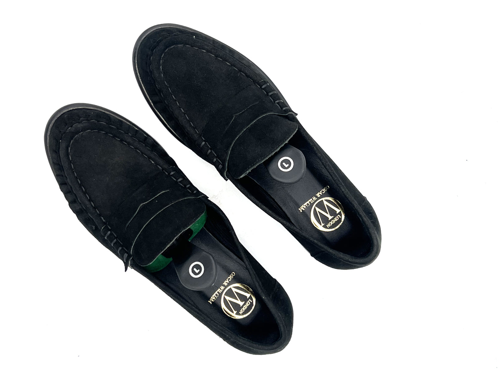Oscar William Penny Loafers – Black Suede | Rubber Sole
