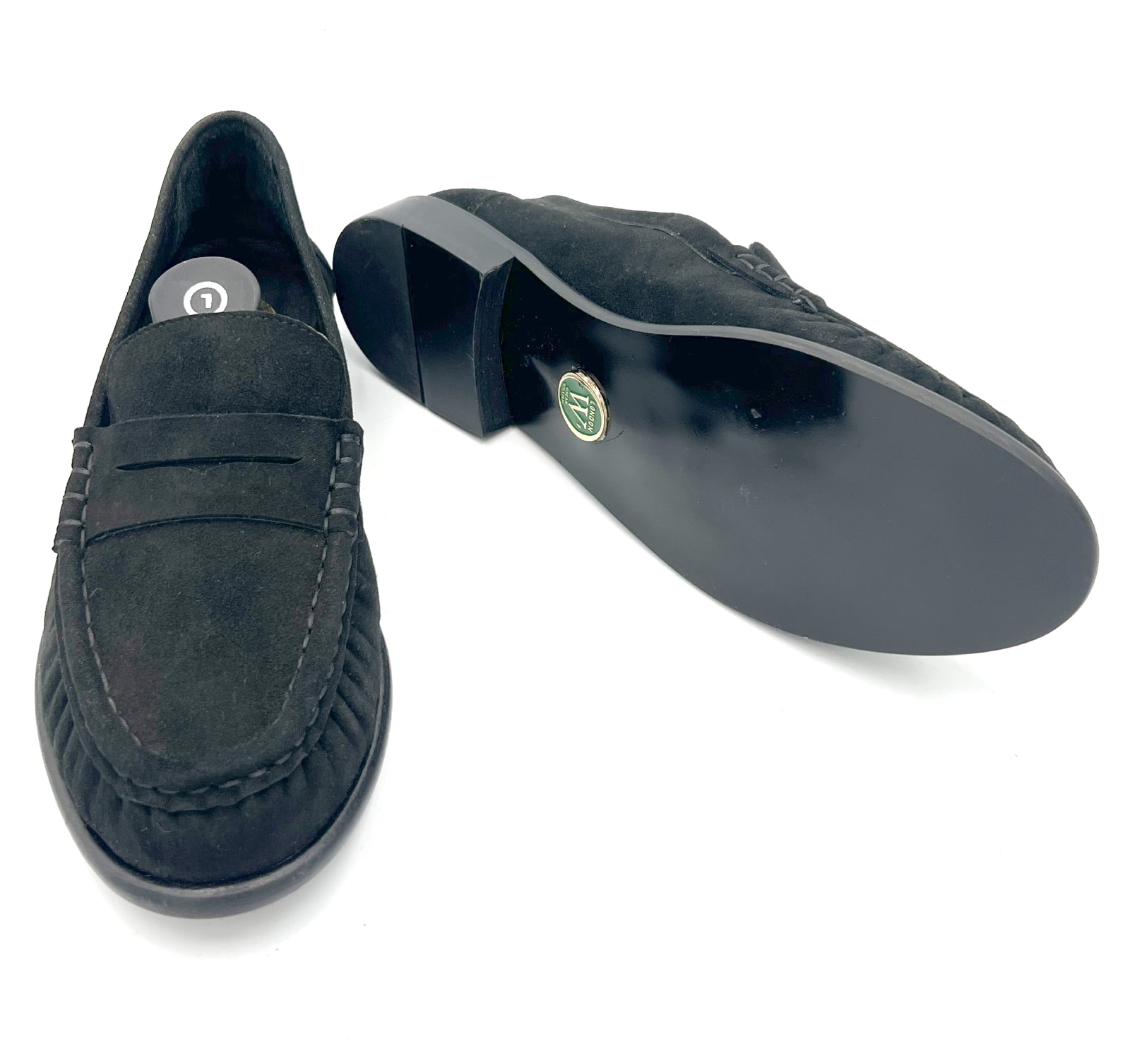 Oscar William Penny Loafers – Black Suede | Rubber Sole