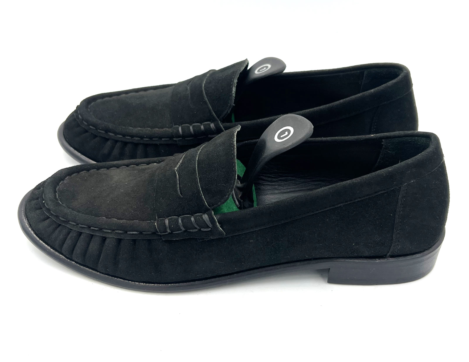 Oscar William Penny Loafers – Black Suede | Rubber Sole