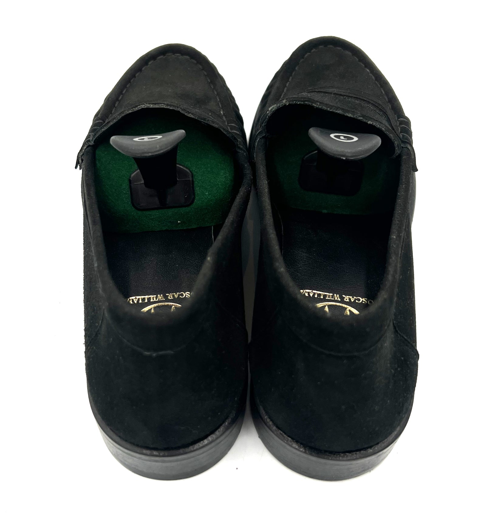 Oscar William Penny Loafers – Black Suede | Rubber Sole