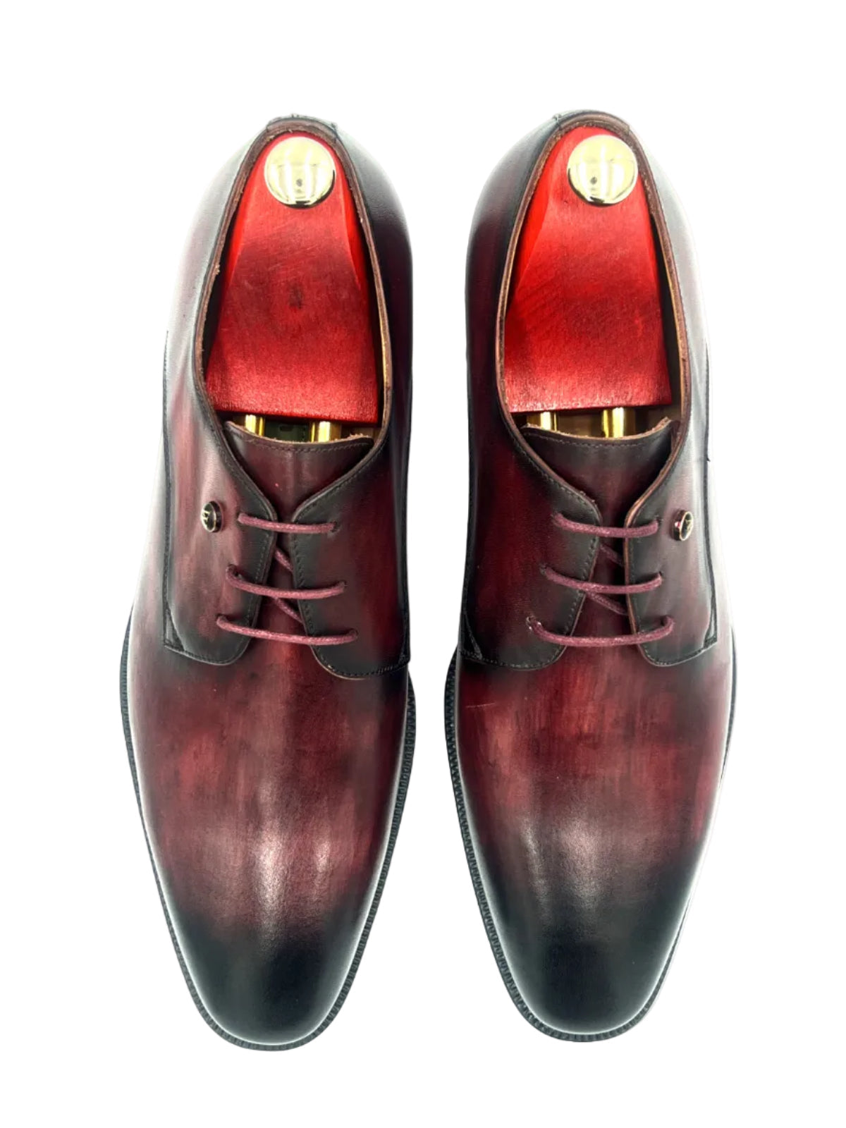 Oscar William Patina Derby – Burgundy / Black | Leather Sole