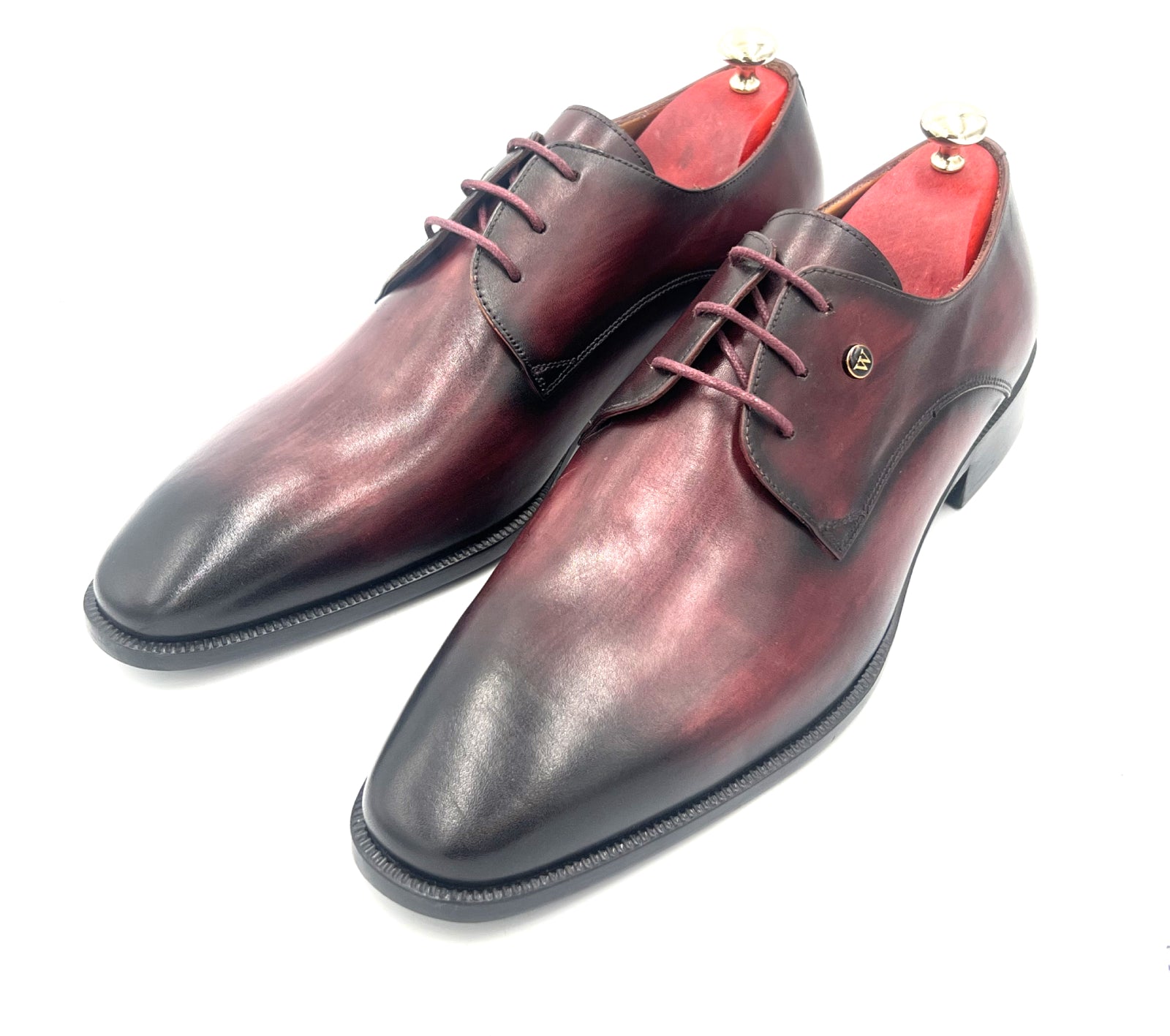 Oscar William Patina Derby – Burgundy / Black | Leather Sole